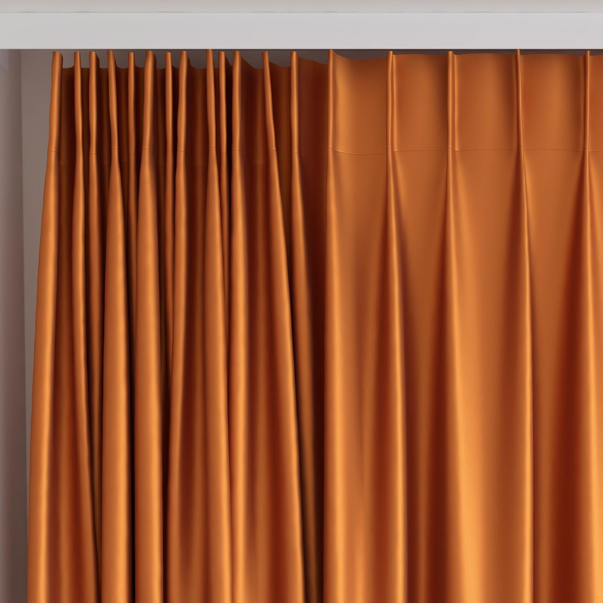 Top view of North Face Paprika, on curtain rail