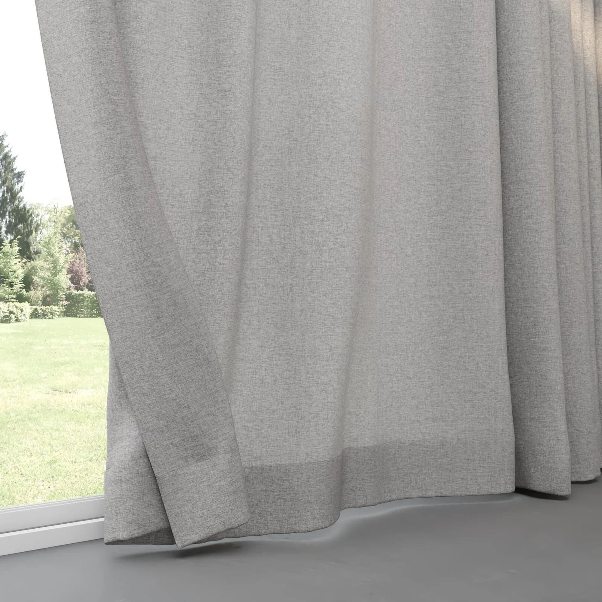 Bottom view of Envoy 2 Mineral 320cm, pinch pleat
