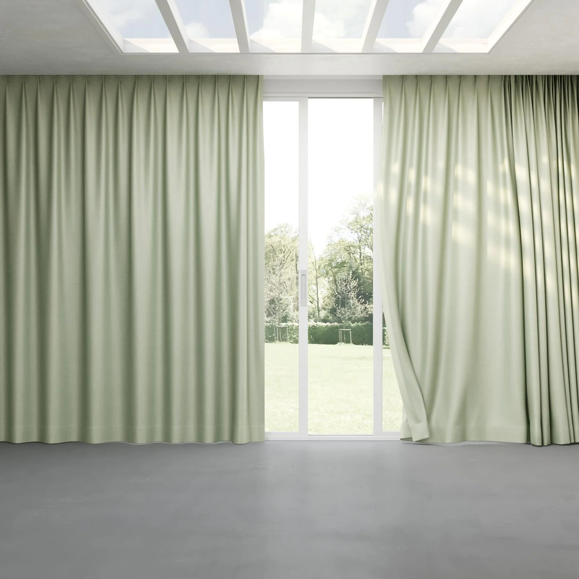 Full view of Provence Thyme, pinch pleat