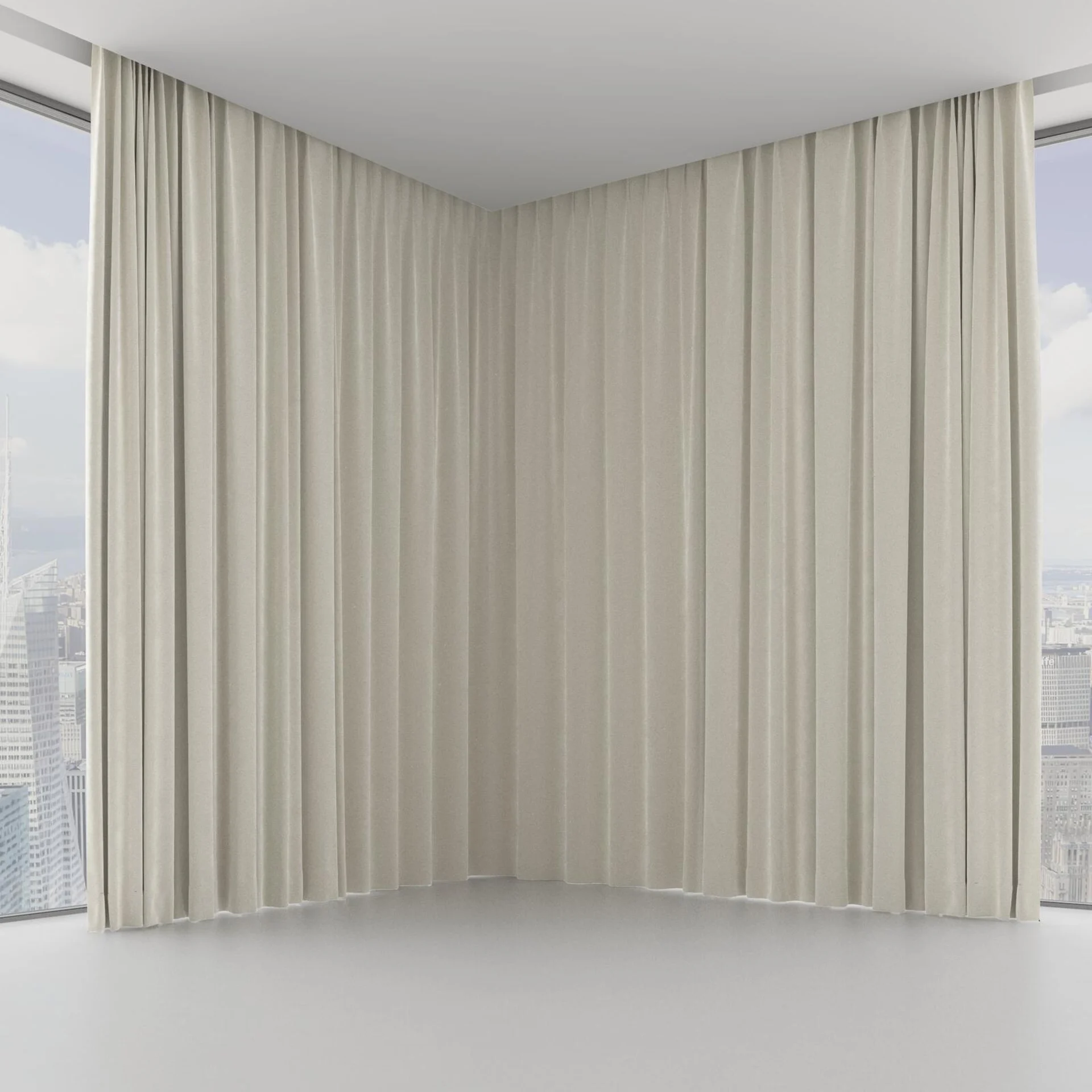 Front view of Velvelux Nougat, on hidden rail
