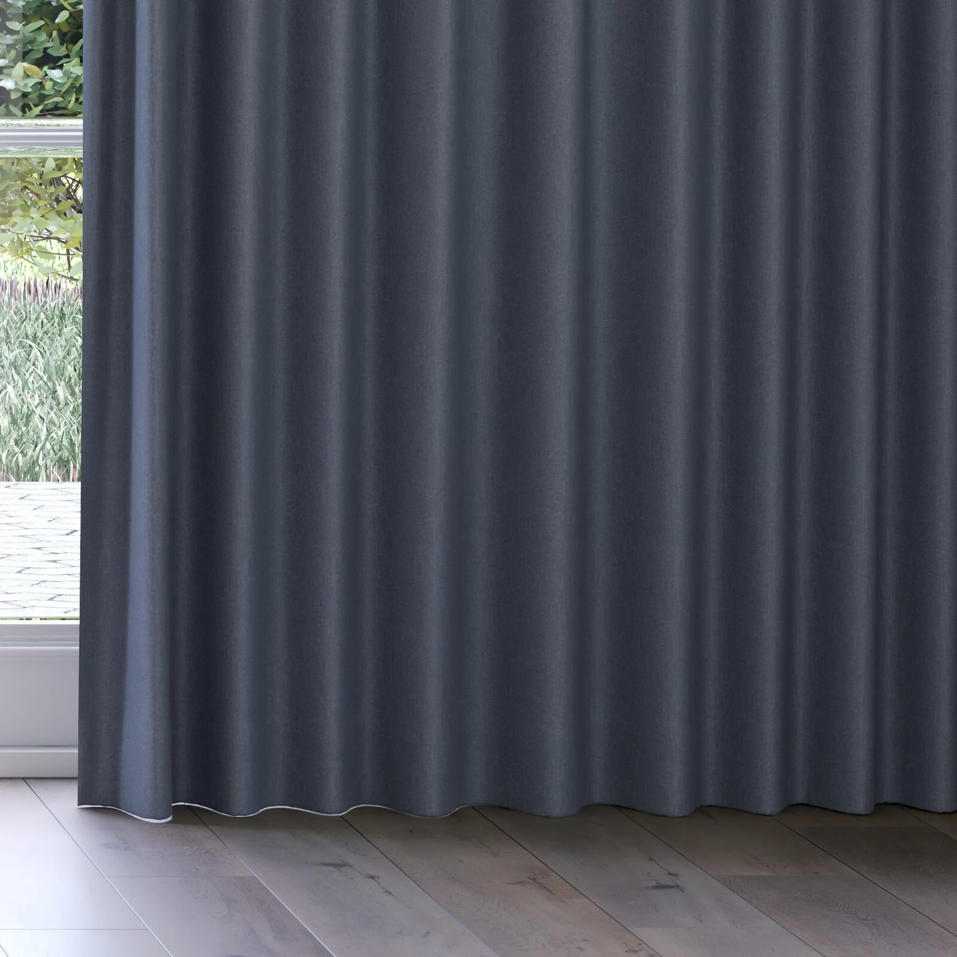 Bottom view of Excel Navy, on curtain rail