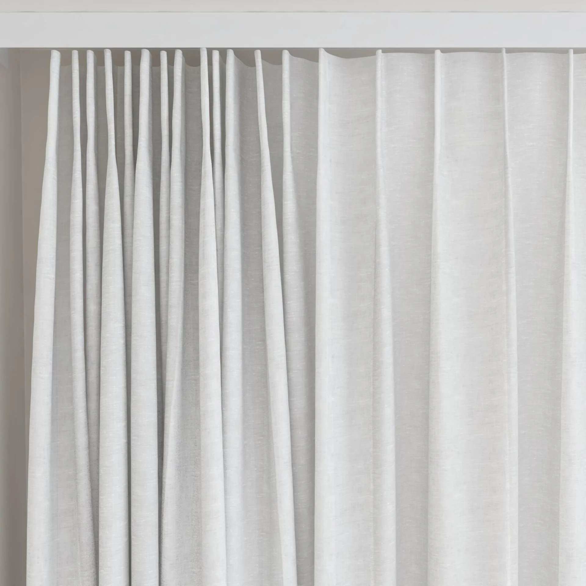 Top view of Kyoto Stripe Feather, on curtain rail