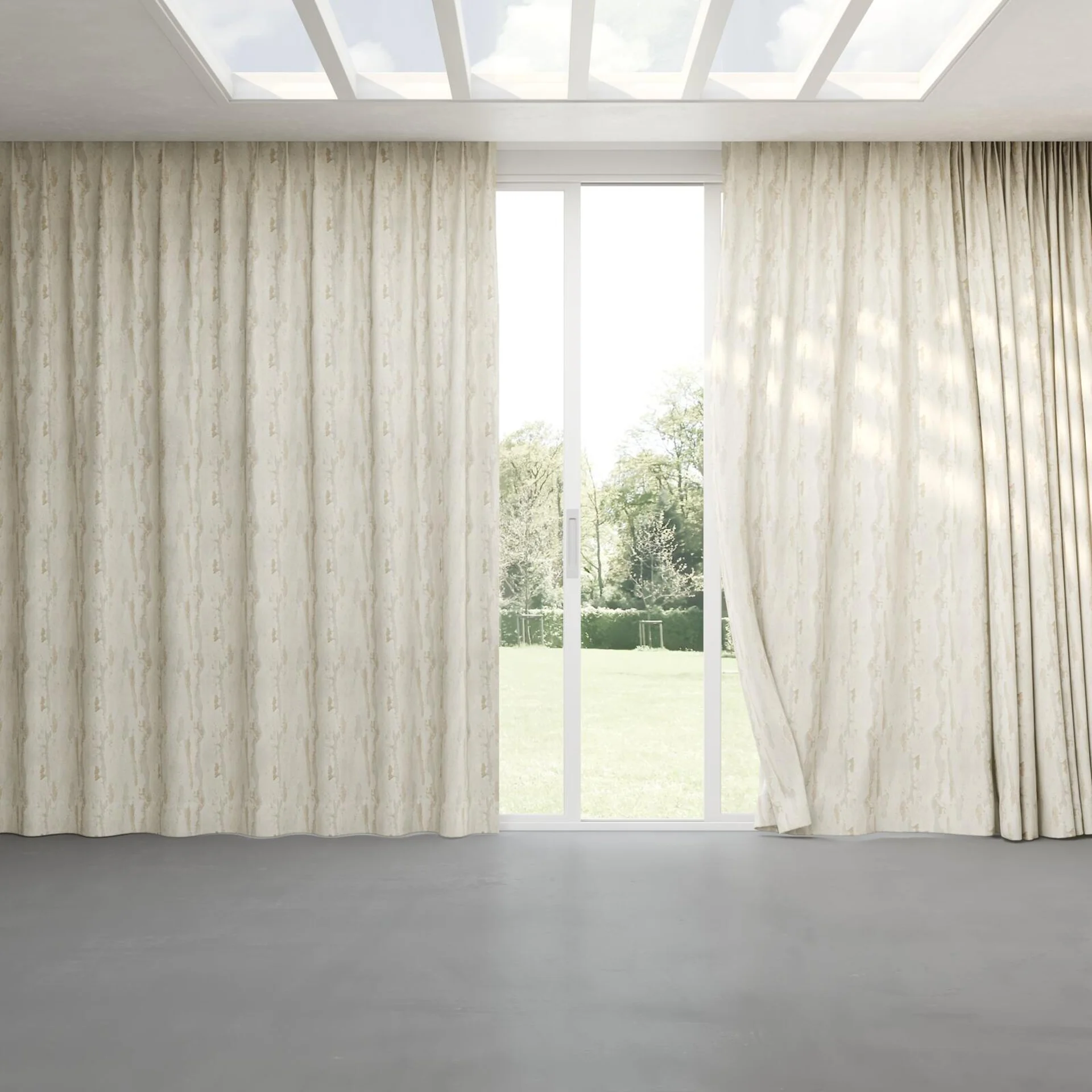 Full view of Jager Ivory, pinch pleat