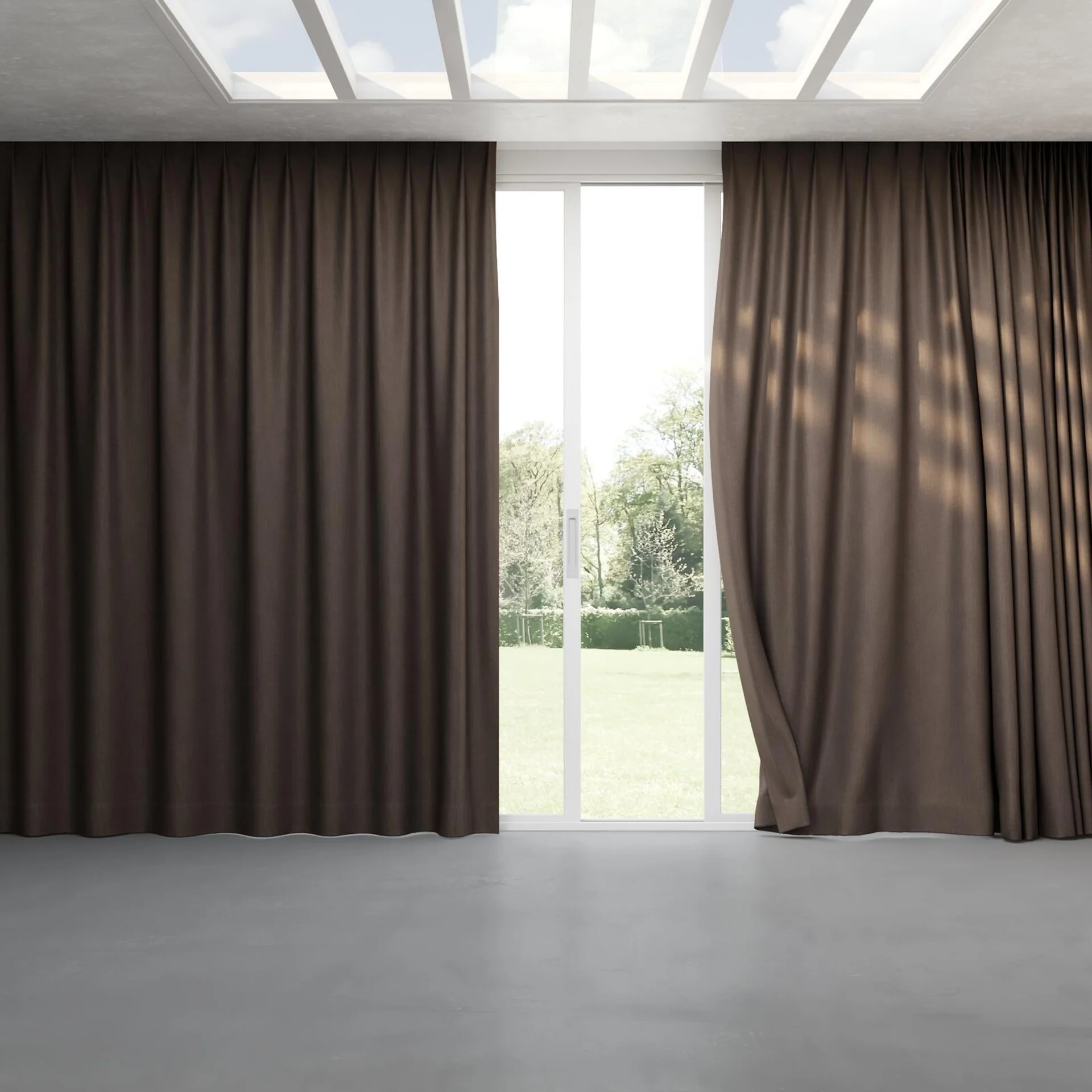 Full view of Kidglove Brownie, pinch pleat