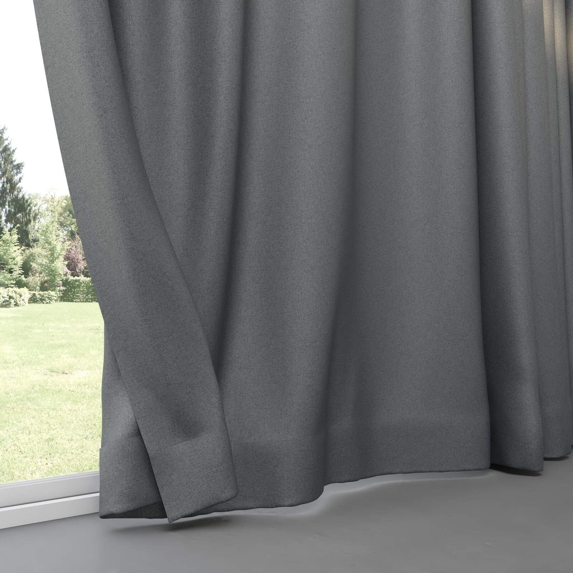 Bottom view of Grove Charcoal, pinch pleat