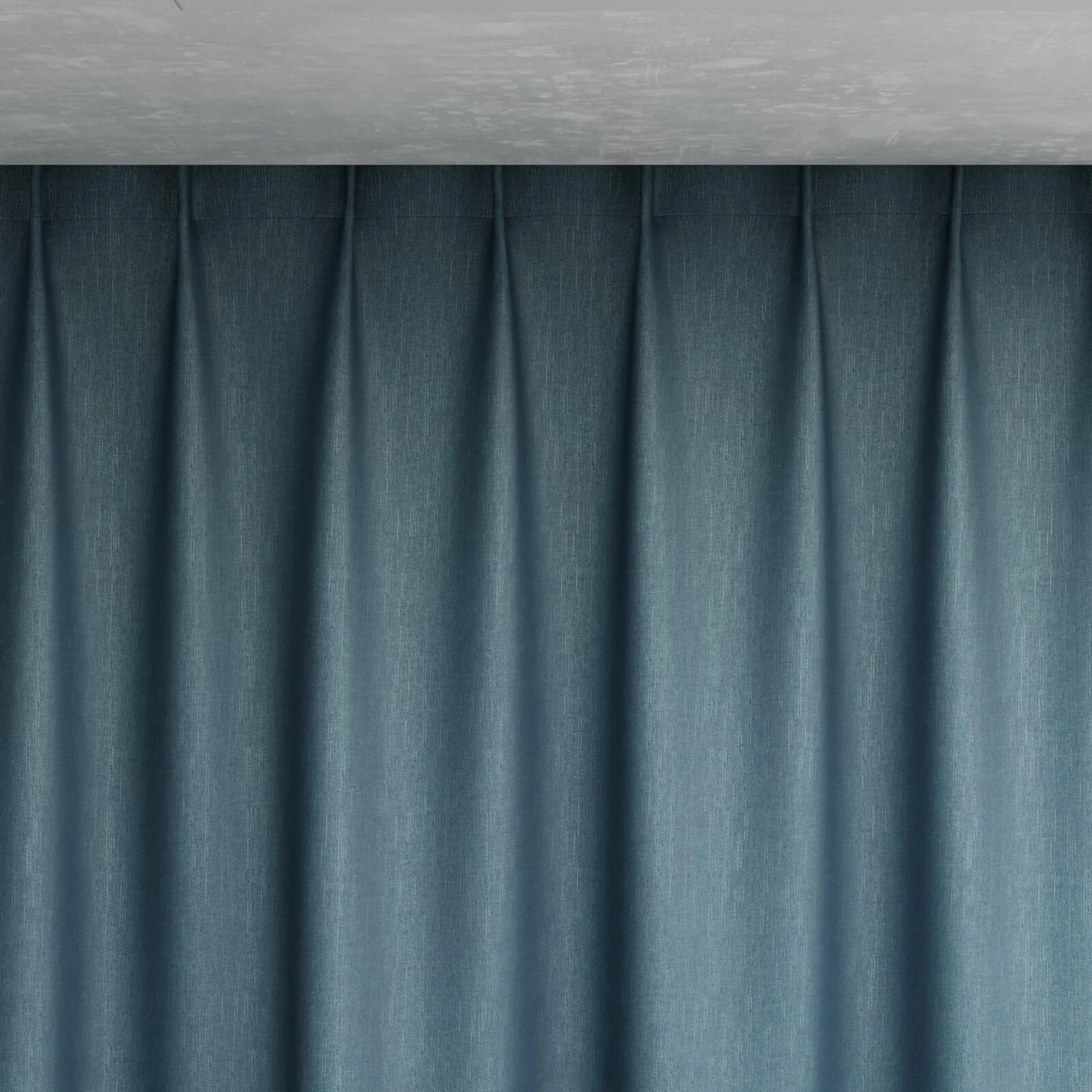 Top view of Bavaria Teal, pinch pleat