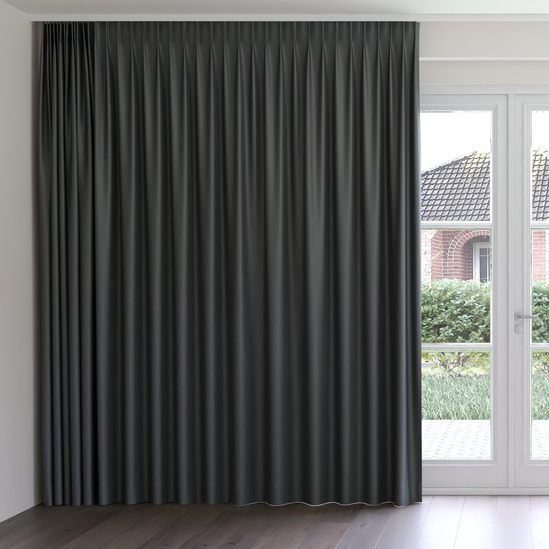 Front view of Soho Coal, on curtain rail