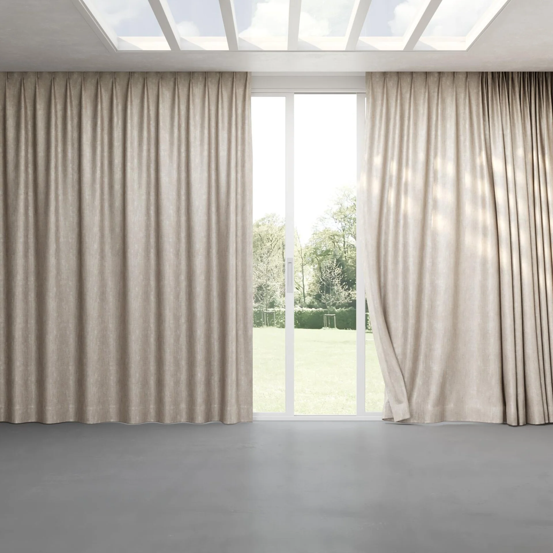 Full view of Nominee Dune, pinch pleat