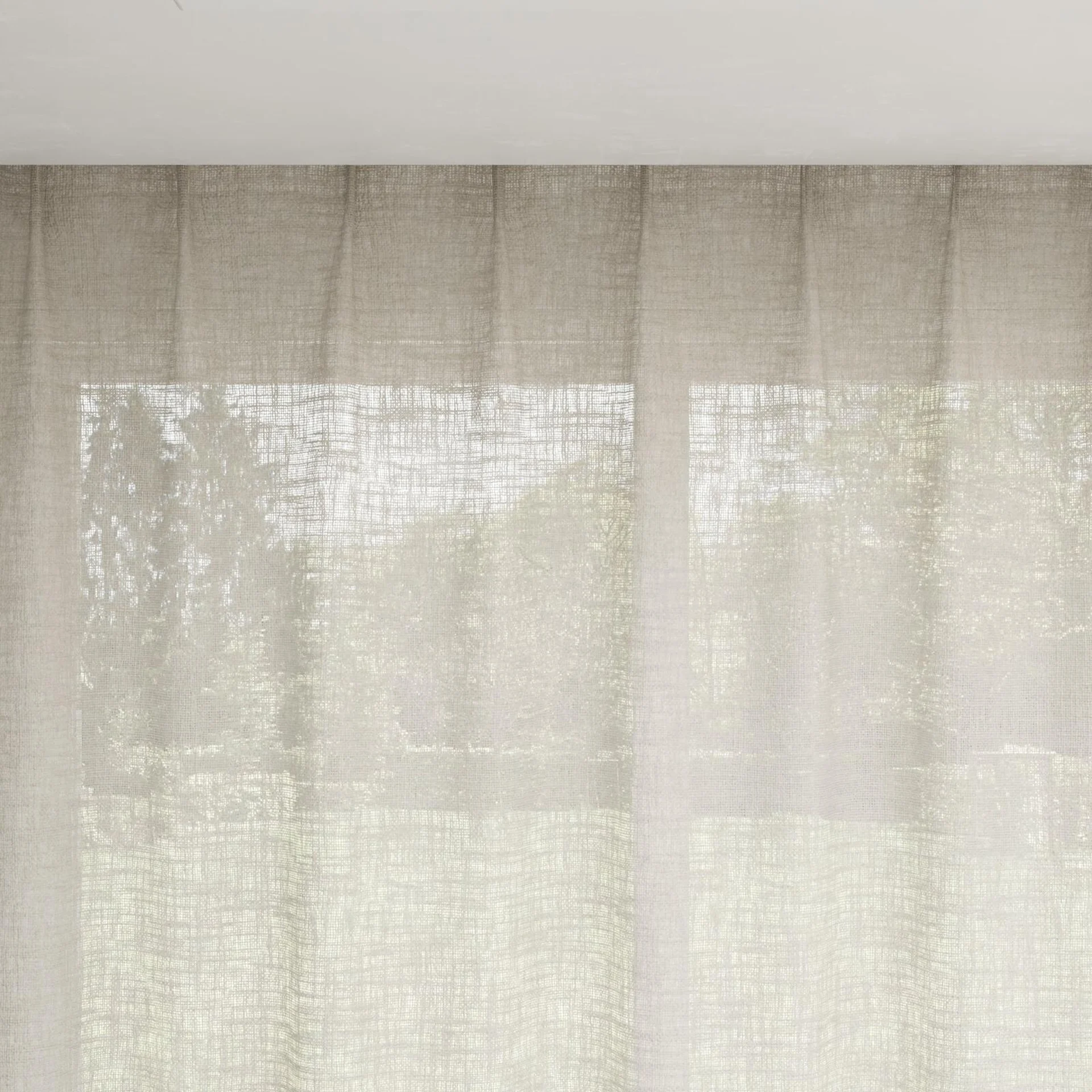 Top view of Adobe Linen, pinch pleat