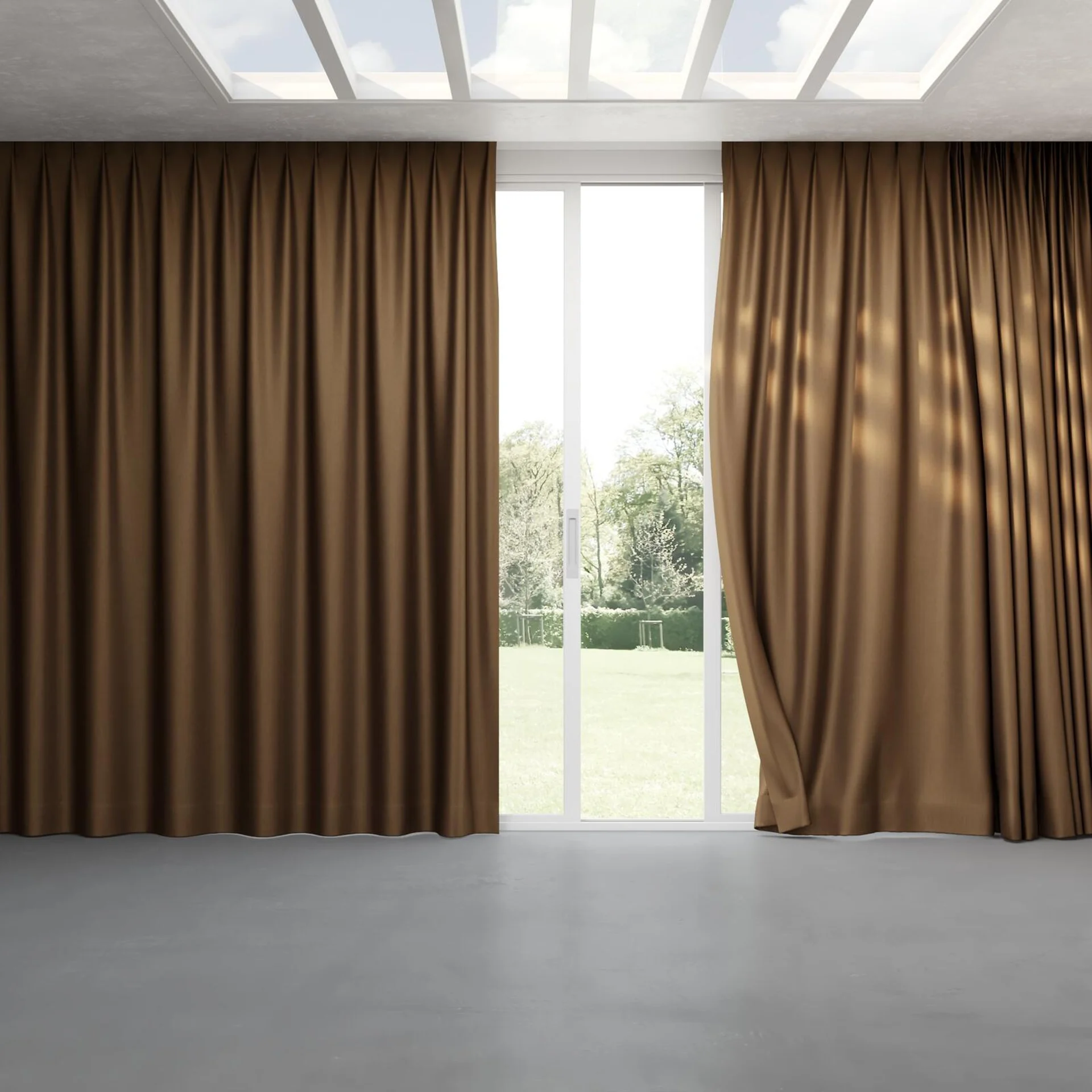 Full view of Matrix Maroon, pinch pleat