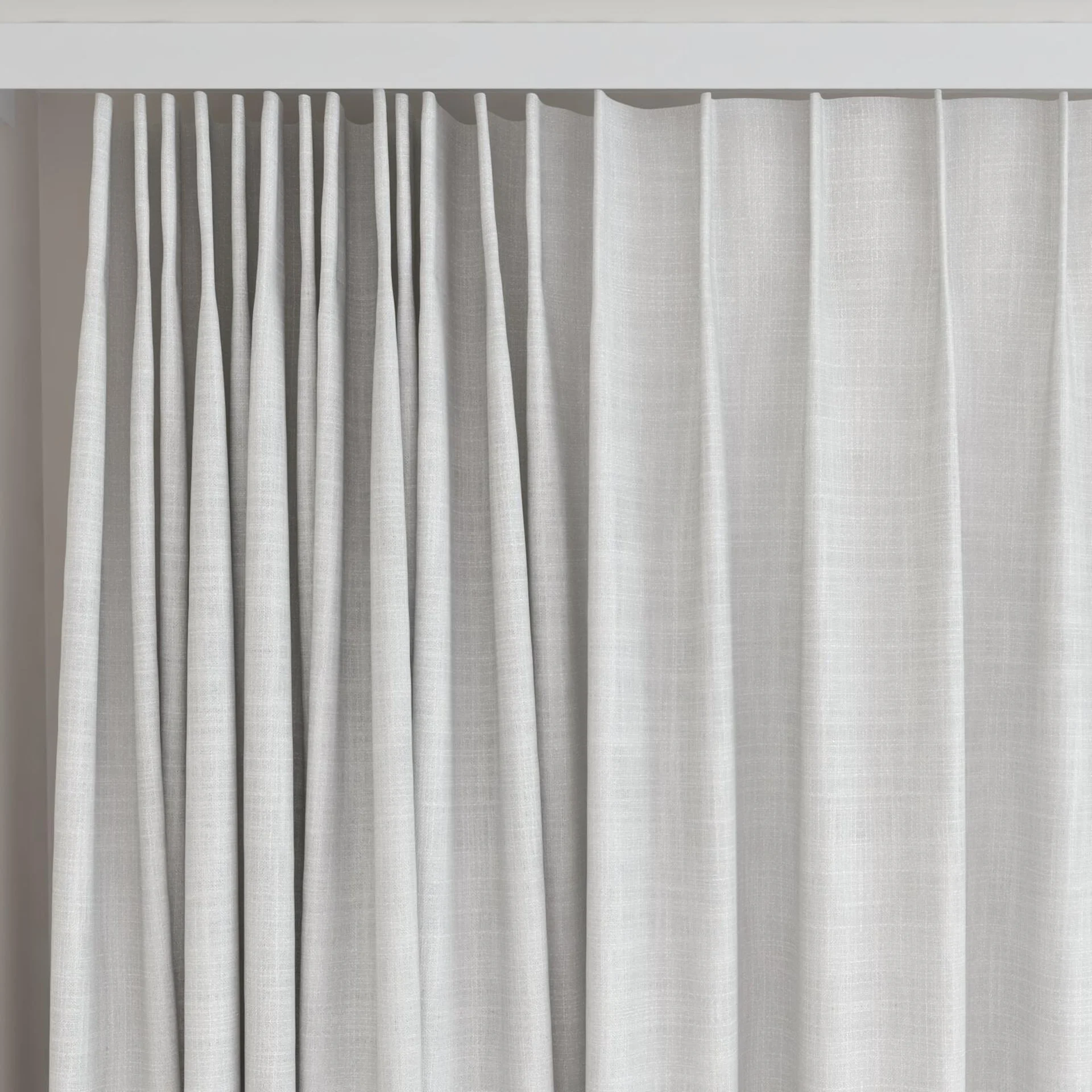 Top view of Release Silver, on curtain rail