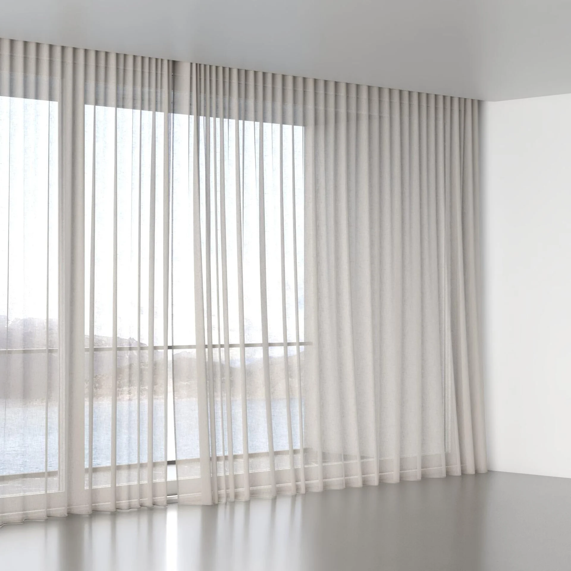 Full view of Cirrus Taupe, wave pleat