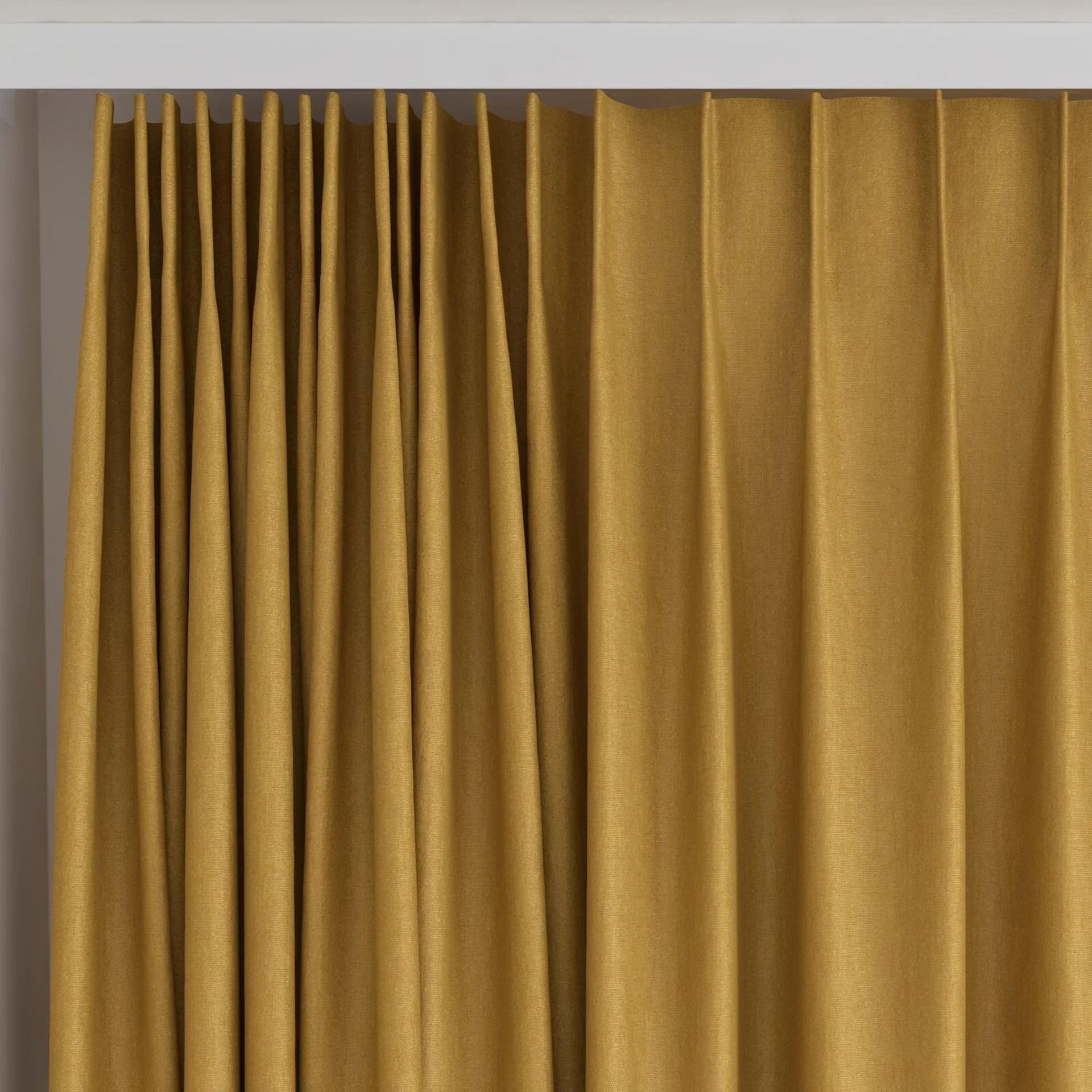 Top view of Eternal Citrine, on curtain rail