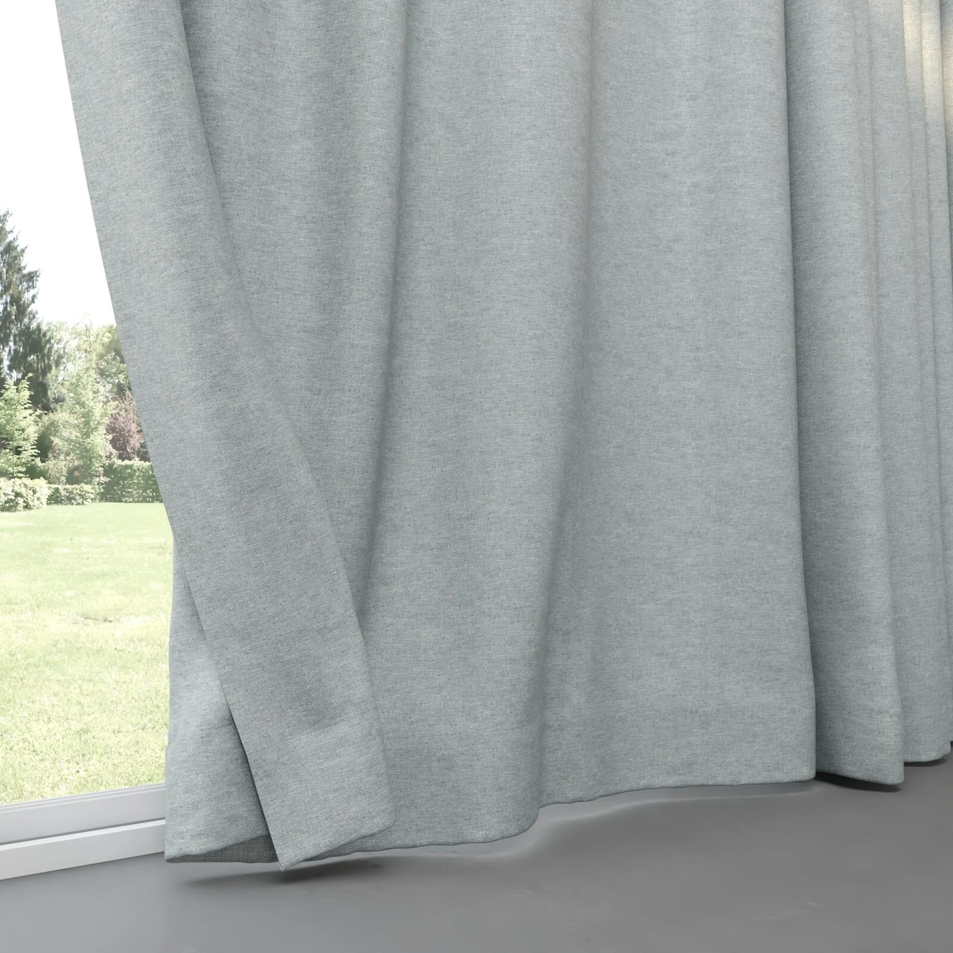 Bottom view of Colourwash Horizon, pinch pleat