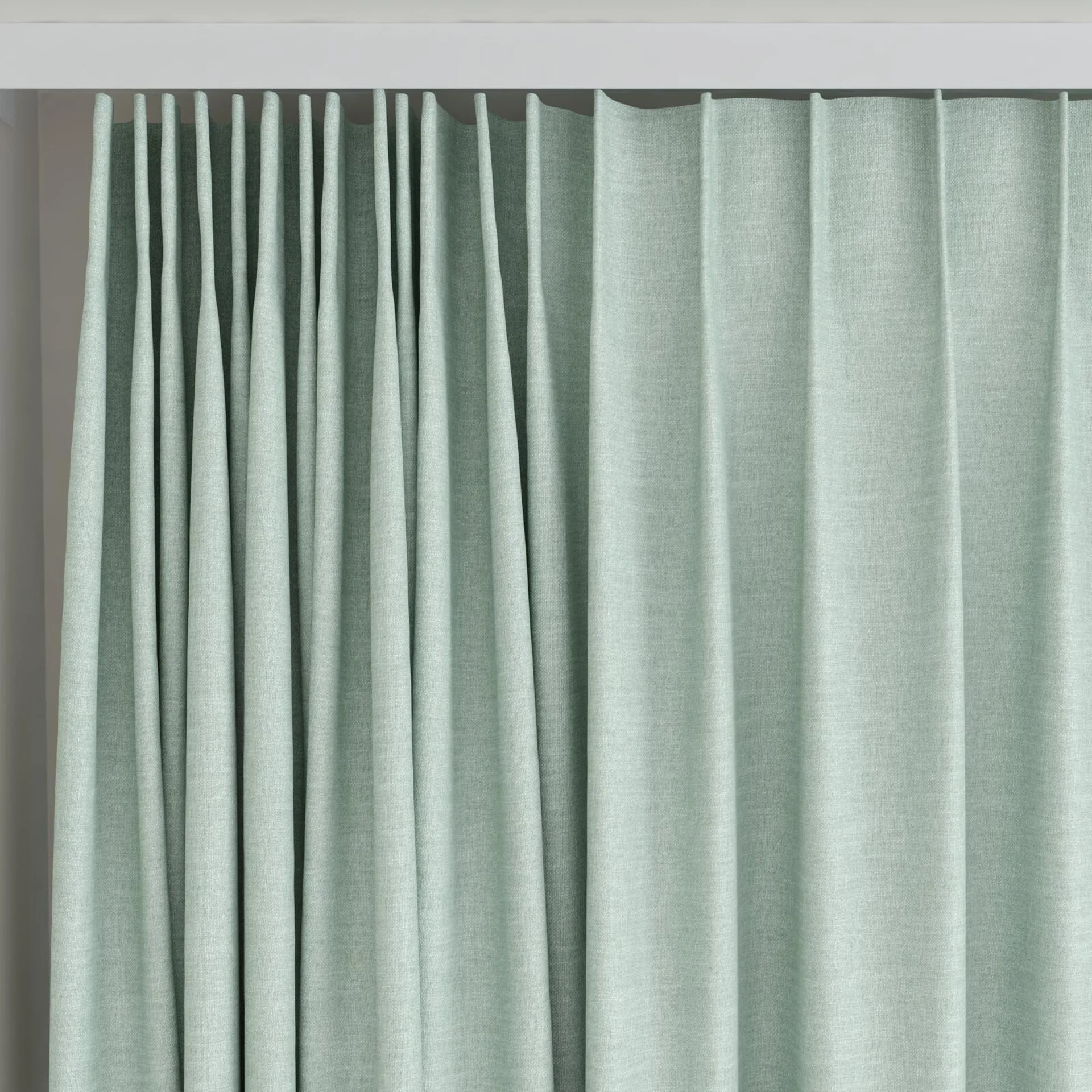 Top view of Casual Oasis, on curtain rail