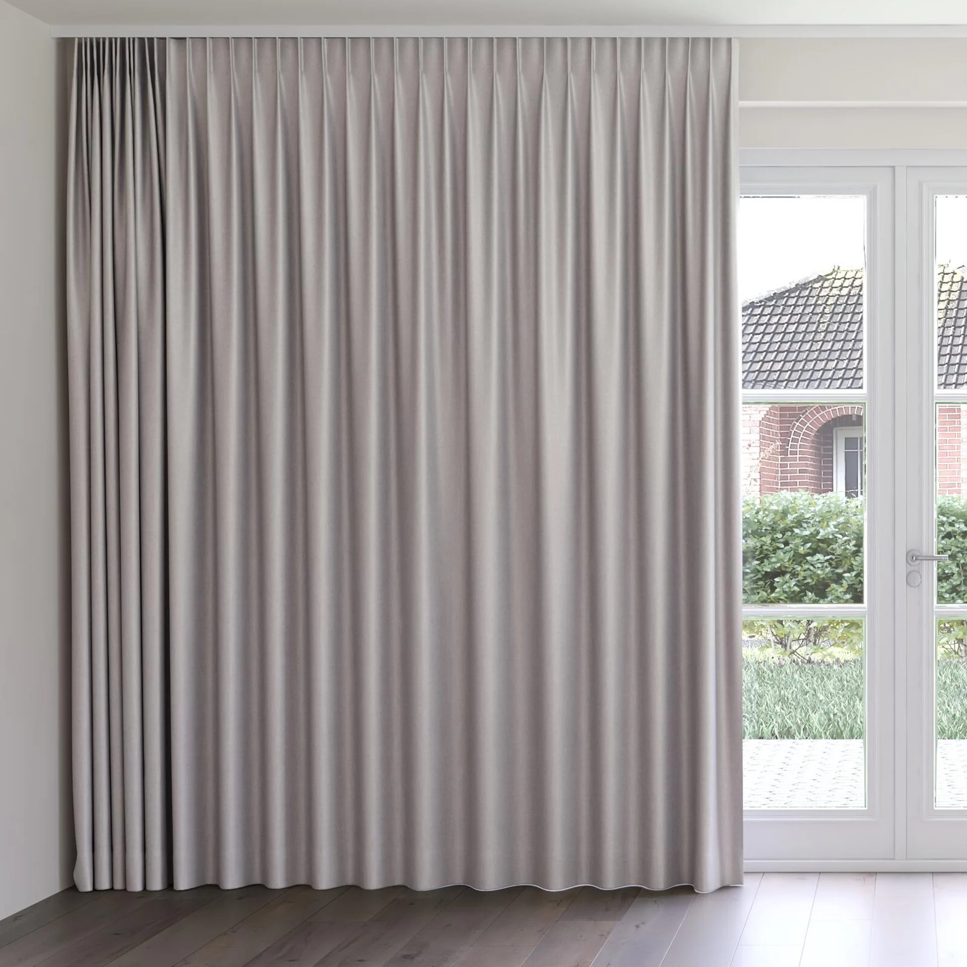 Front view of Matrix Aluminium, on curtain rail