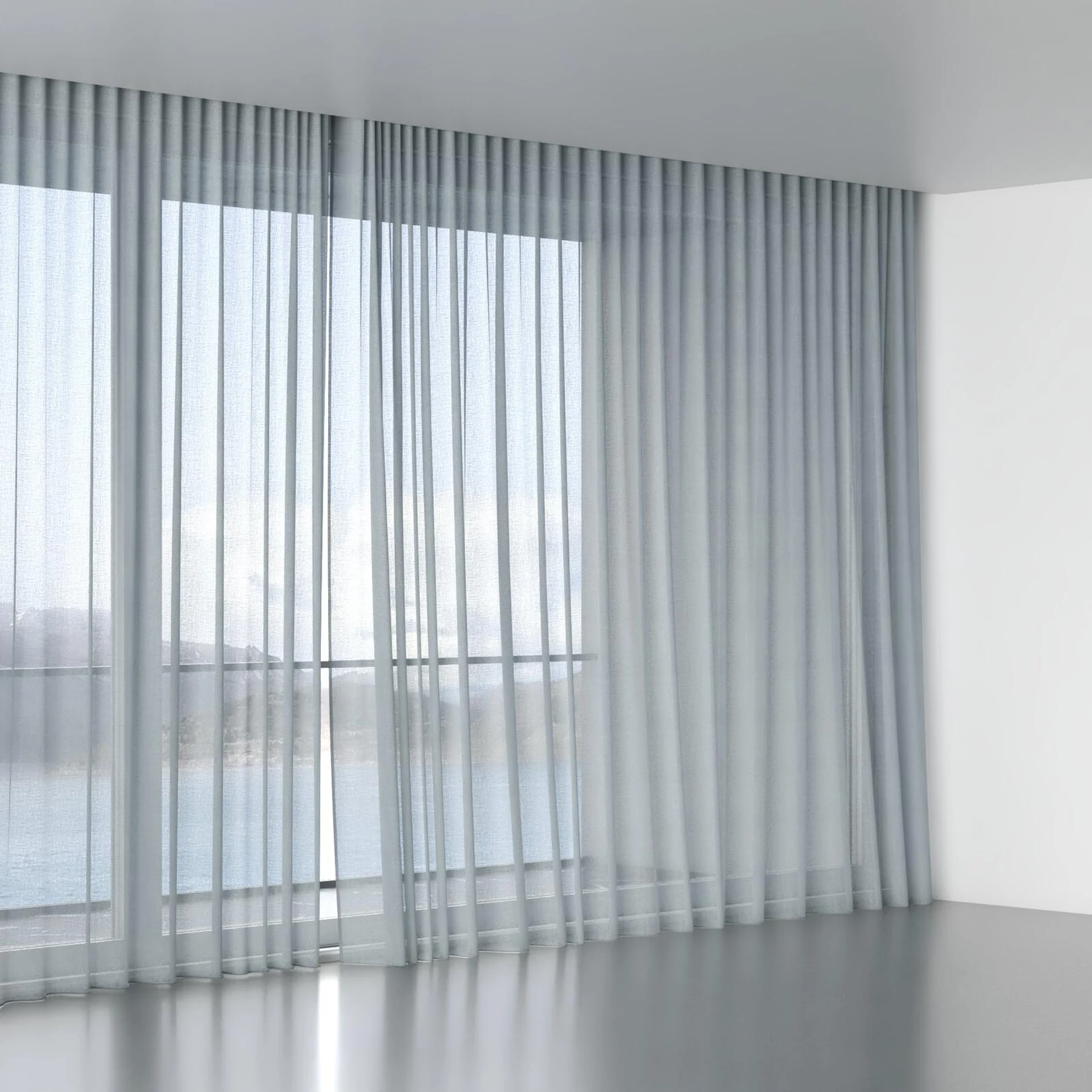 Full view of Statement Dove, wave pleat