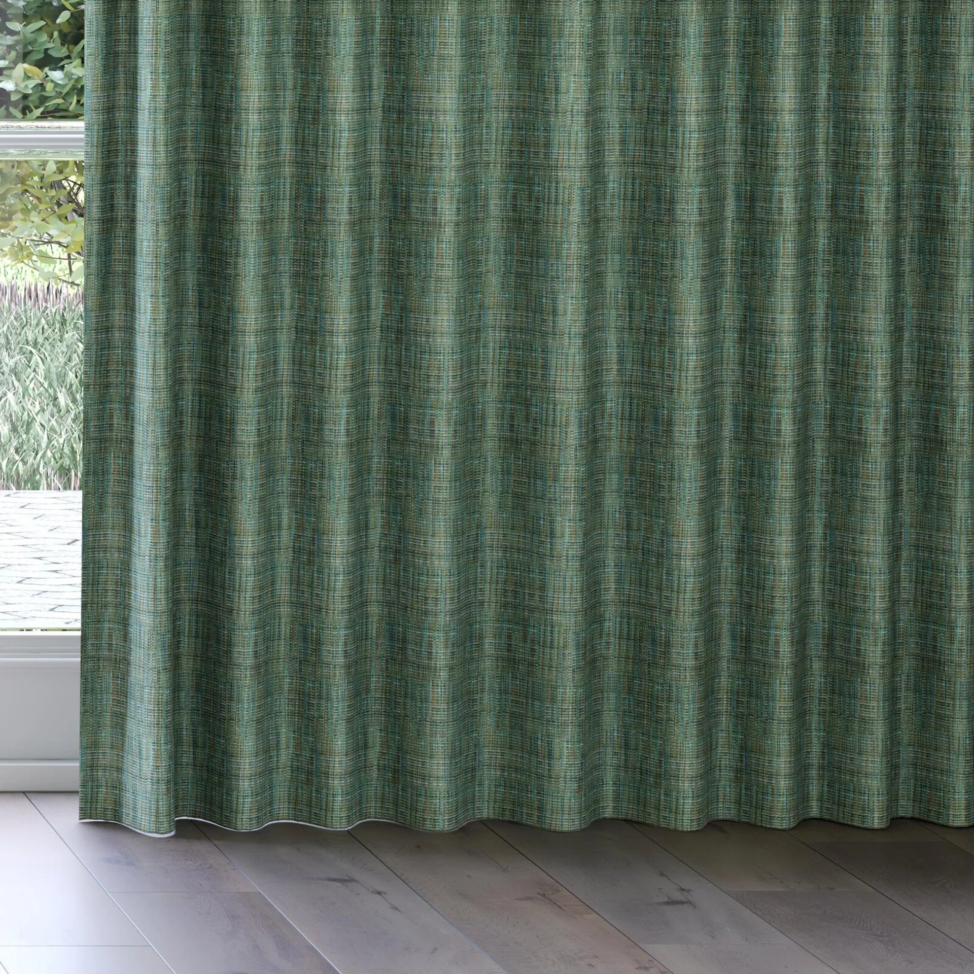 Bottom view of Observatory Emerald, on curtain rail