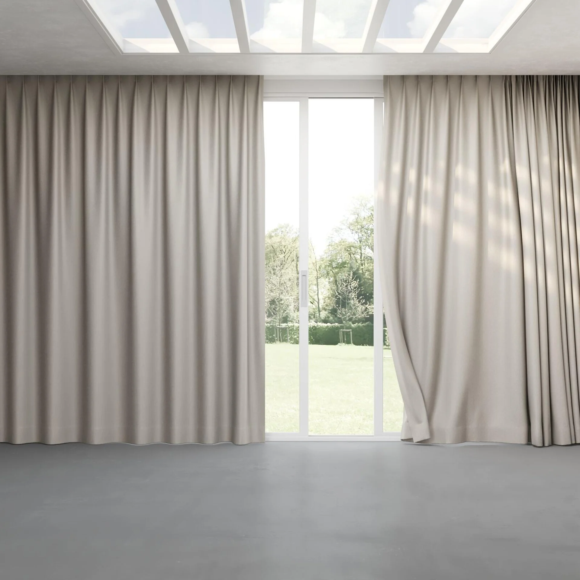 Full view of Rewind Dove, pinch pleat