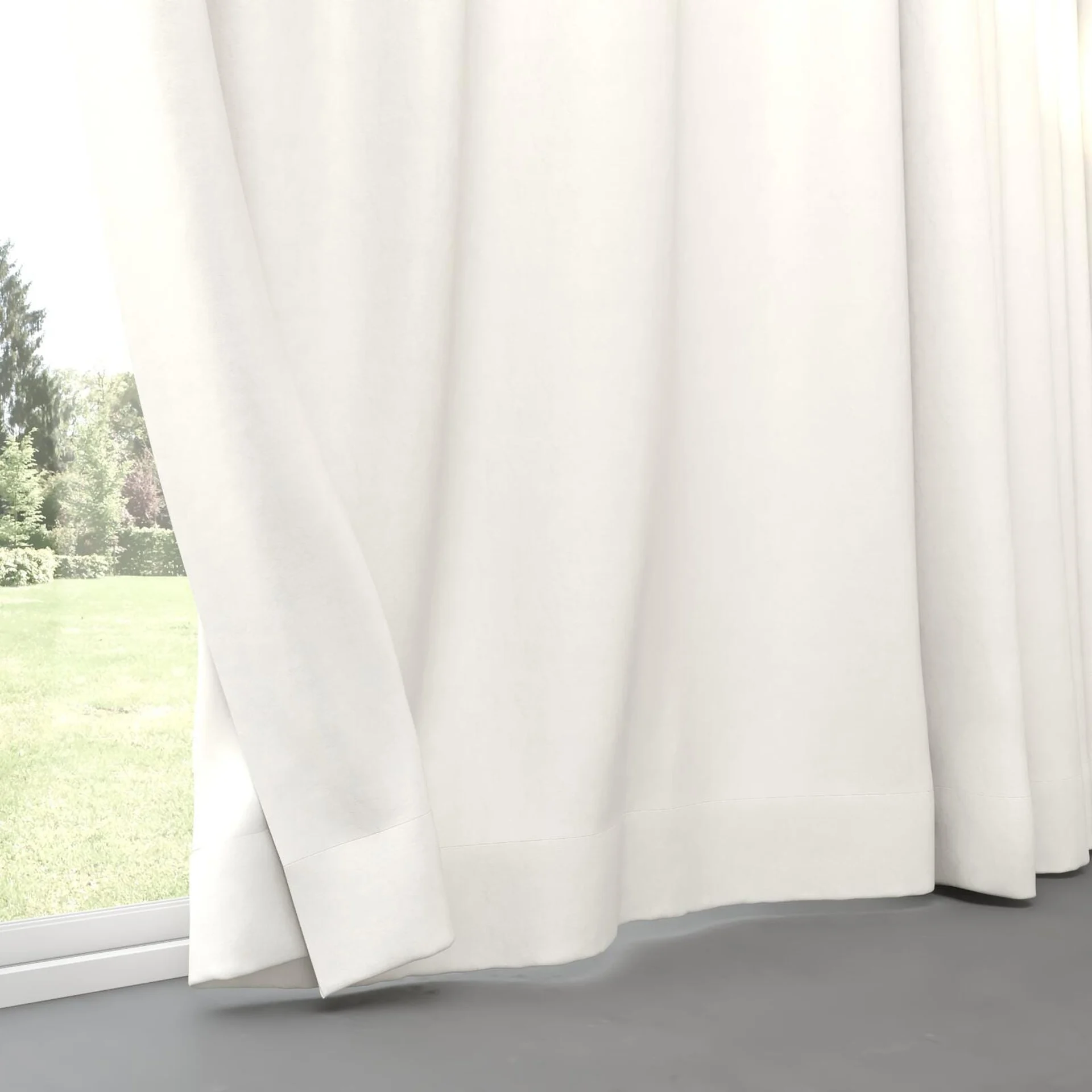 Bottom view of Eternal Ivory, pinch pleat