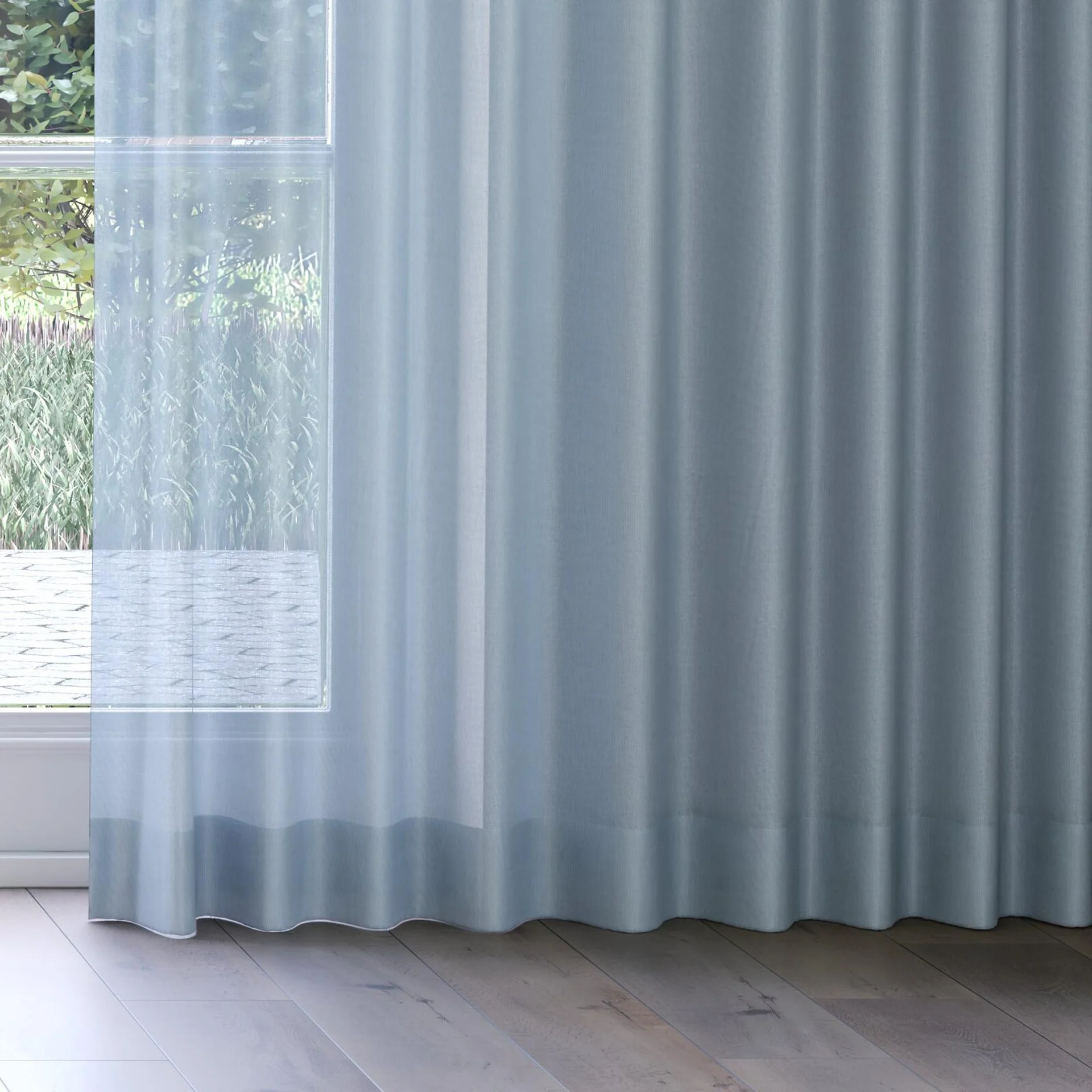 Bottom view of Jaba Sky, on curtain rail