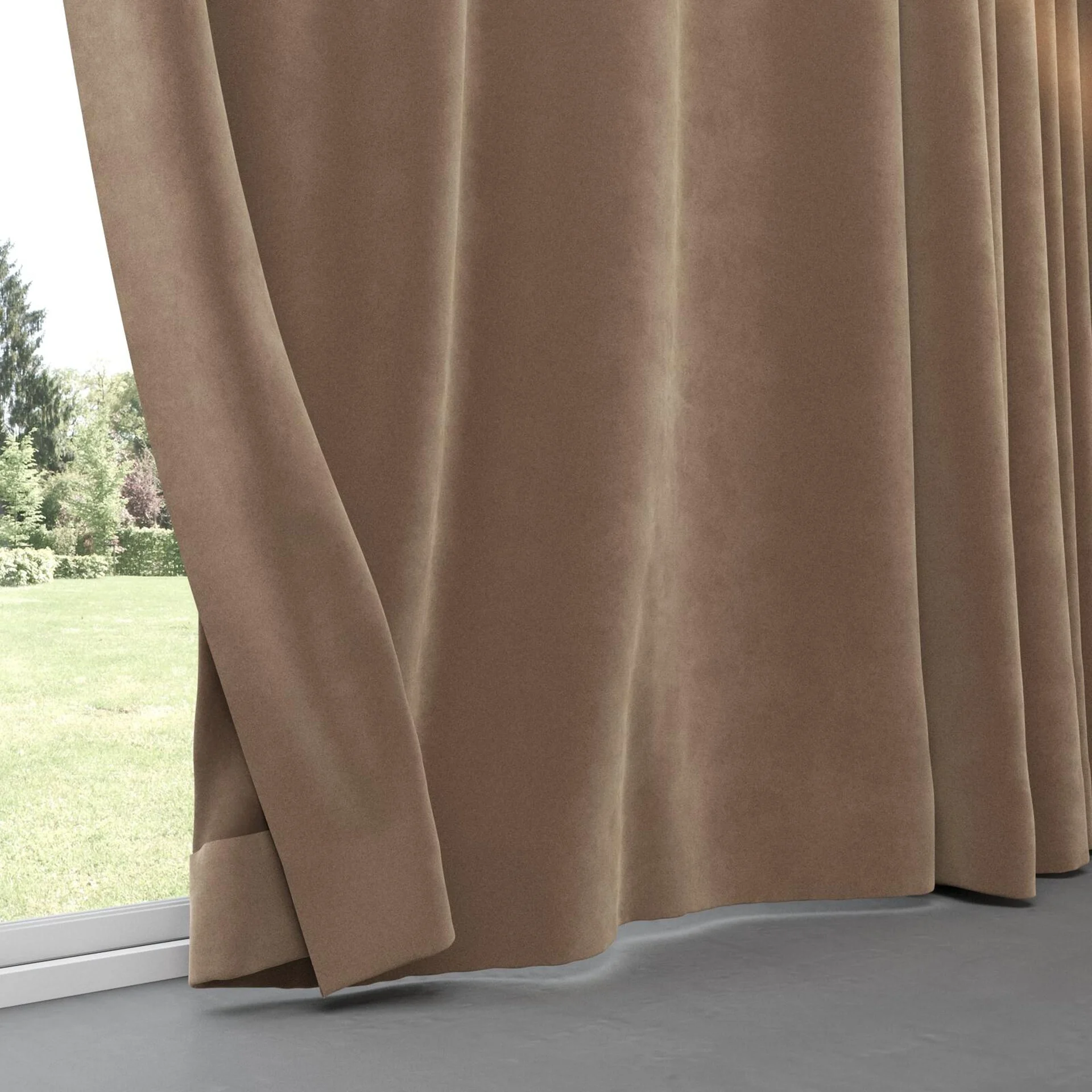 Bottom view of Vienna Mink, pinch pleat