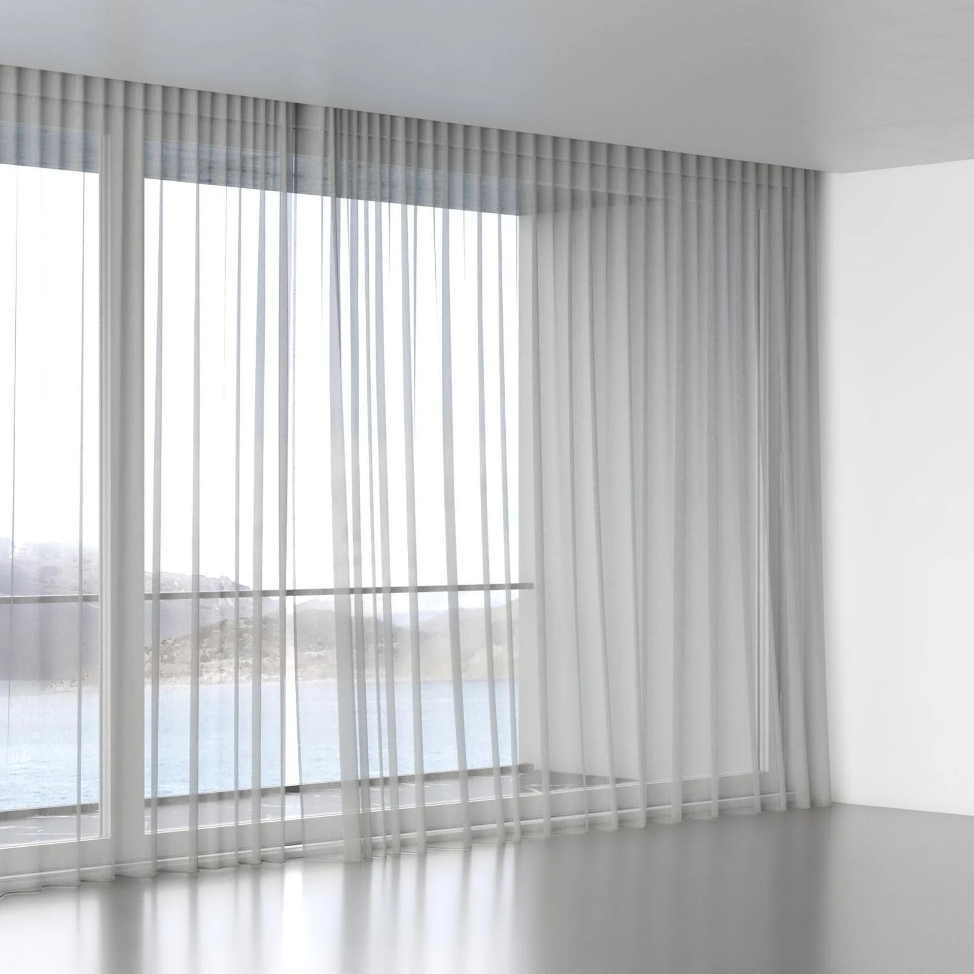 Full view of Aurora Silver, wave pleat