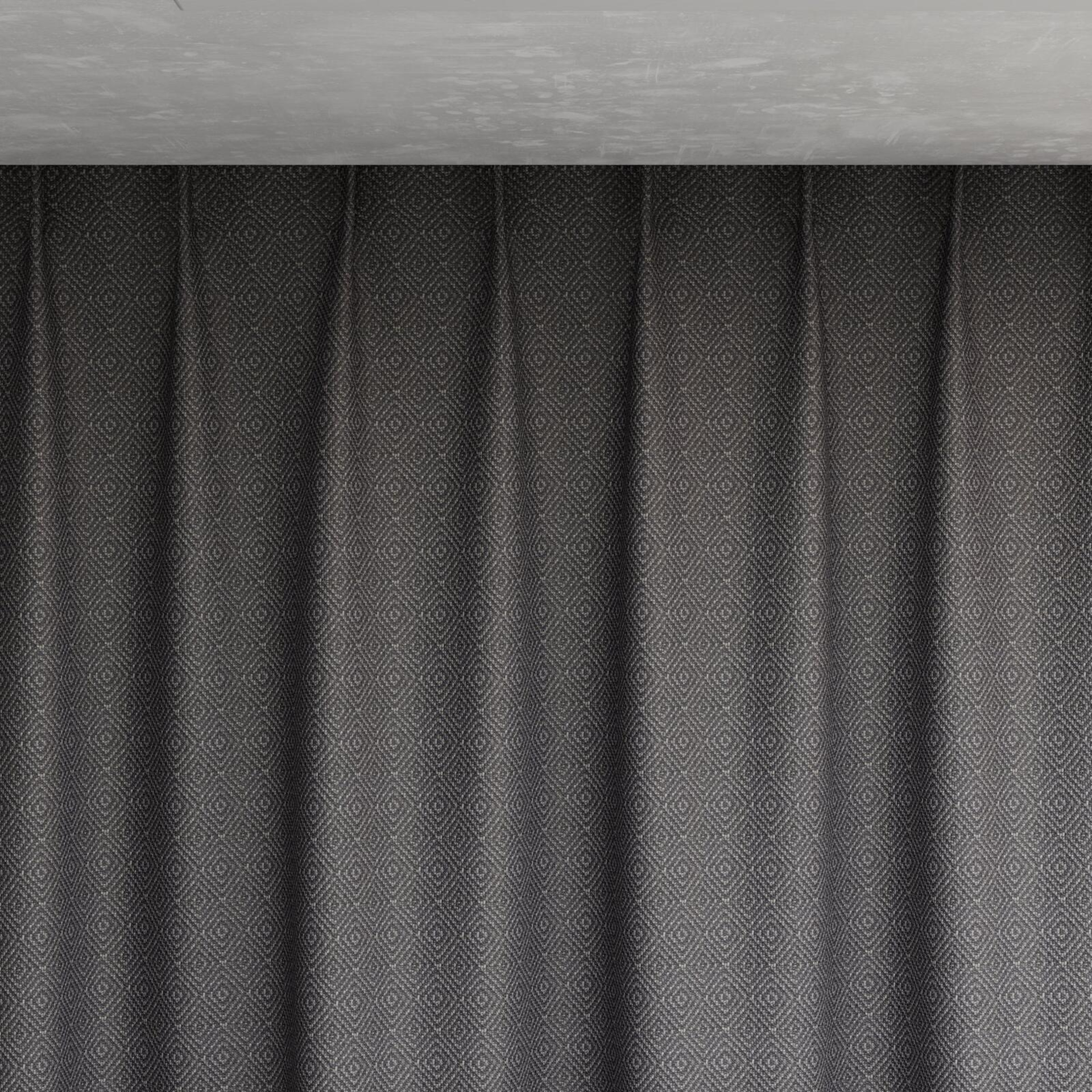 Top view of Hashtag Charcoal, pinch pleat