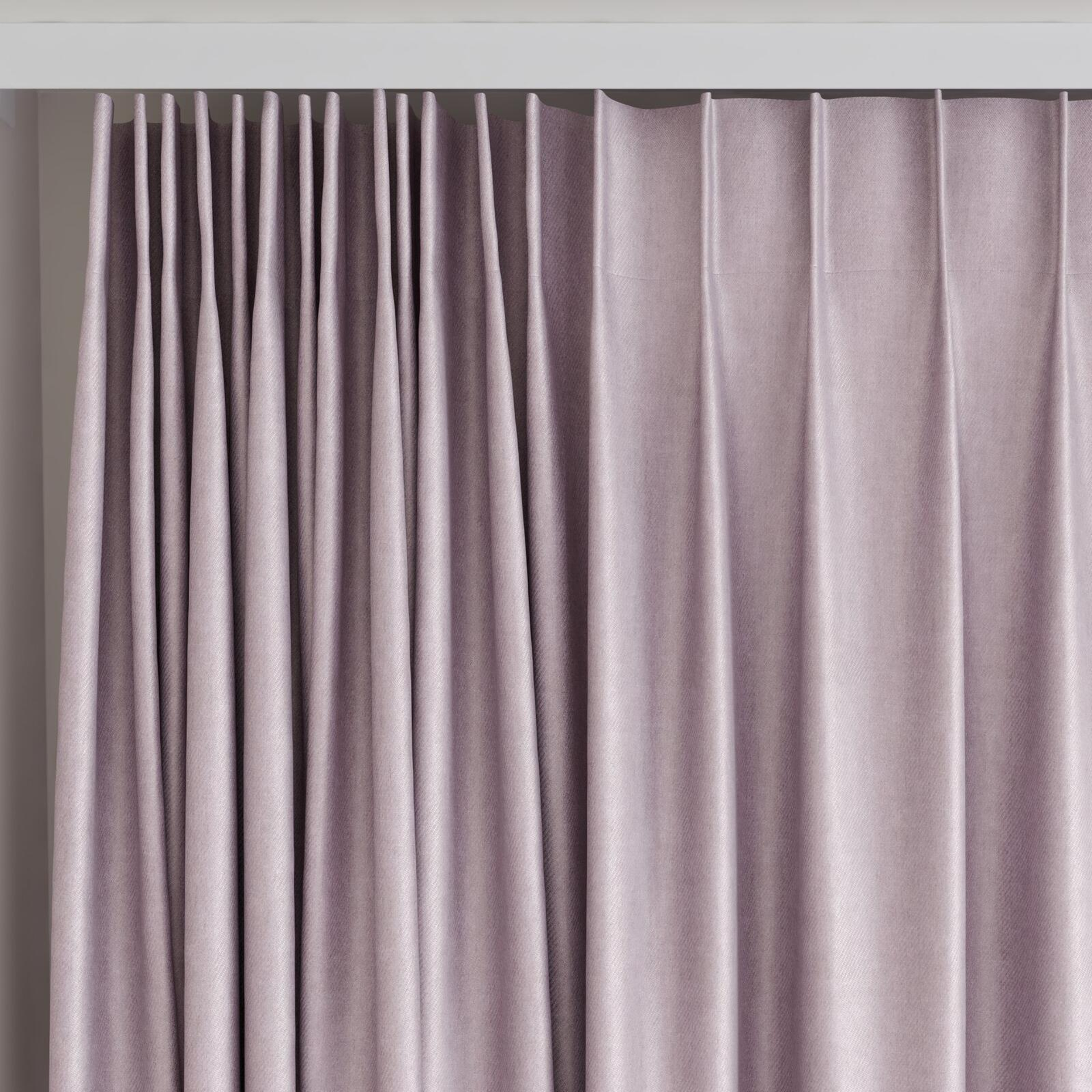 Top view of Fiji Orchid, on curtain rail