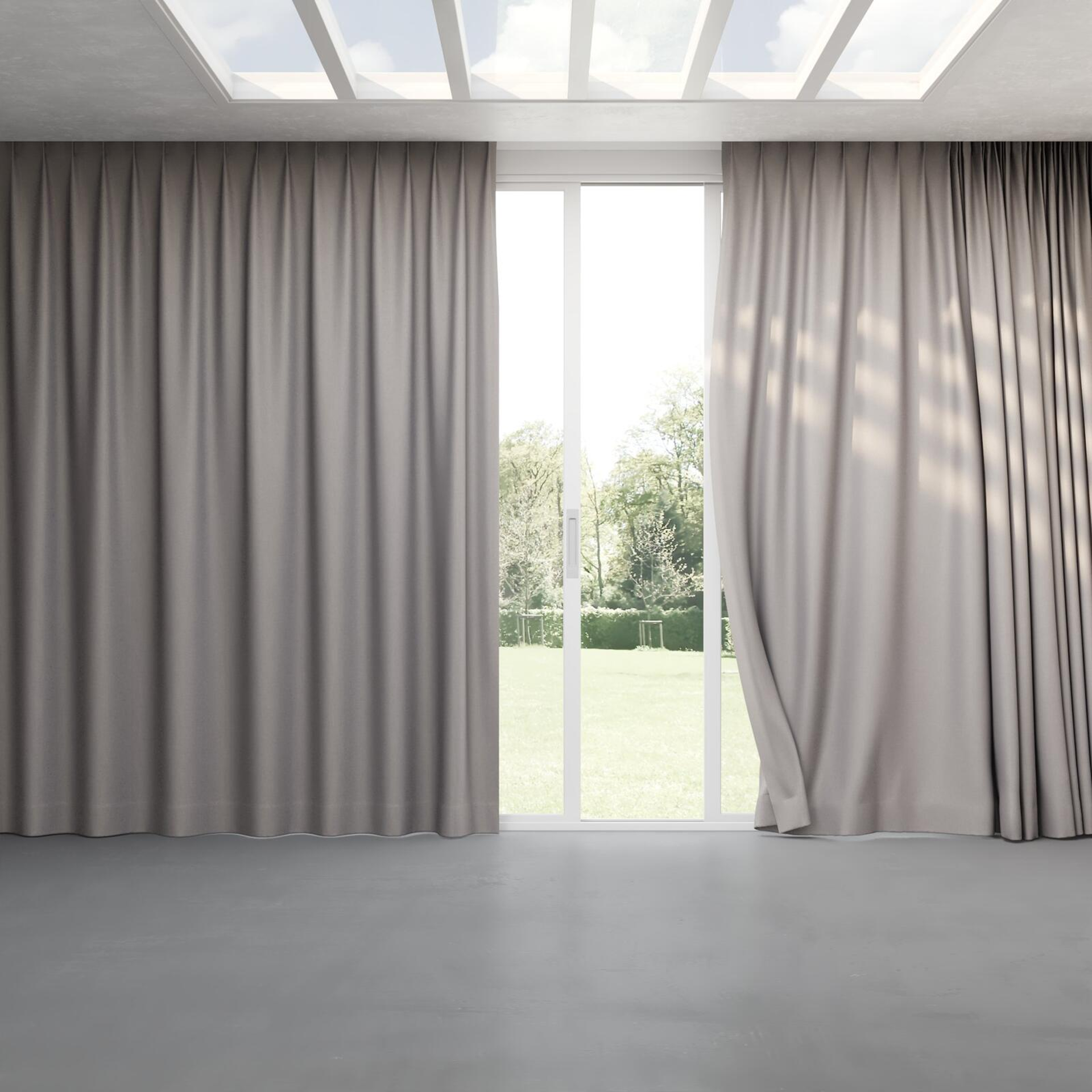 Full view of Re Delis Beech, pinch pleat