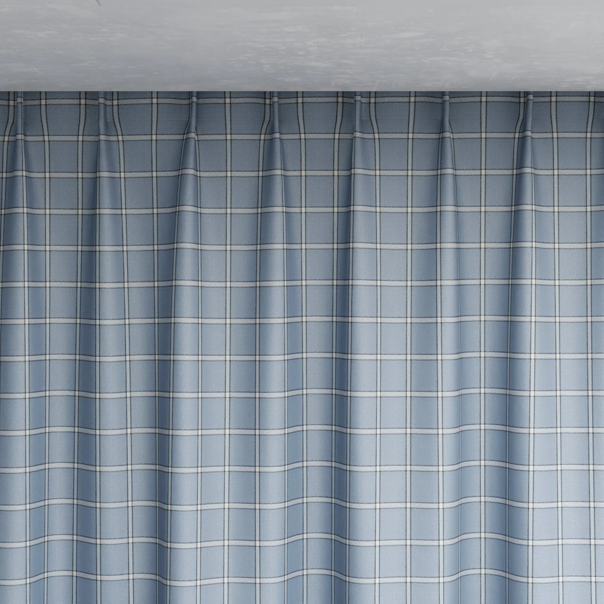 Top view of Southport Sky Blue, pinch pleat