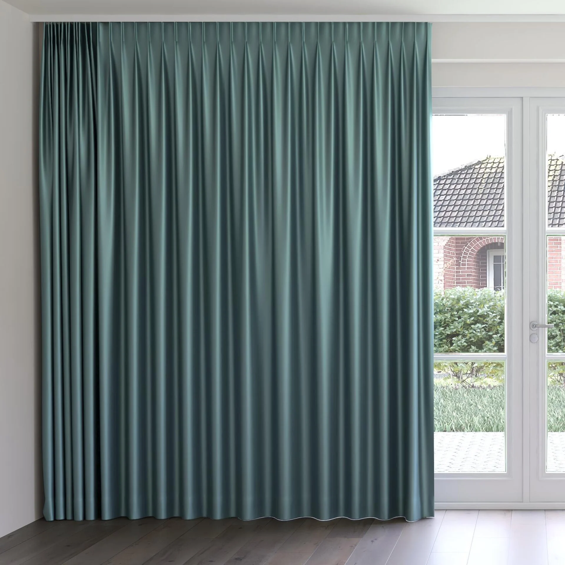 Front view of North Face Scuba, on curtain rail