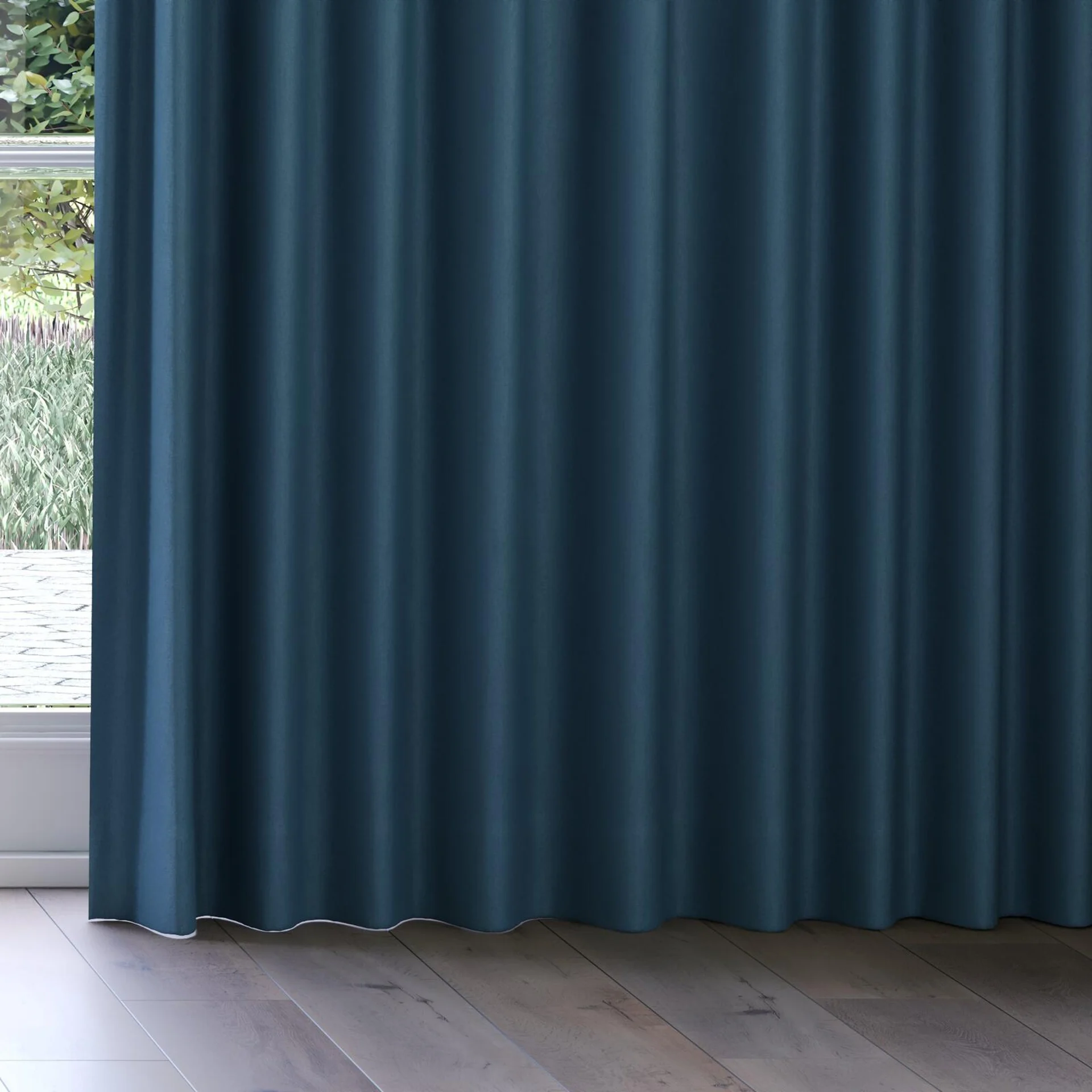 Bottom view of Luxo Petrol, on curtain rail