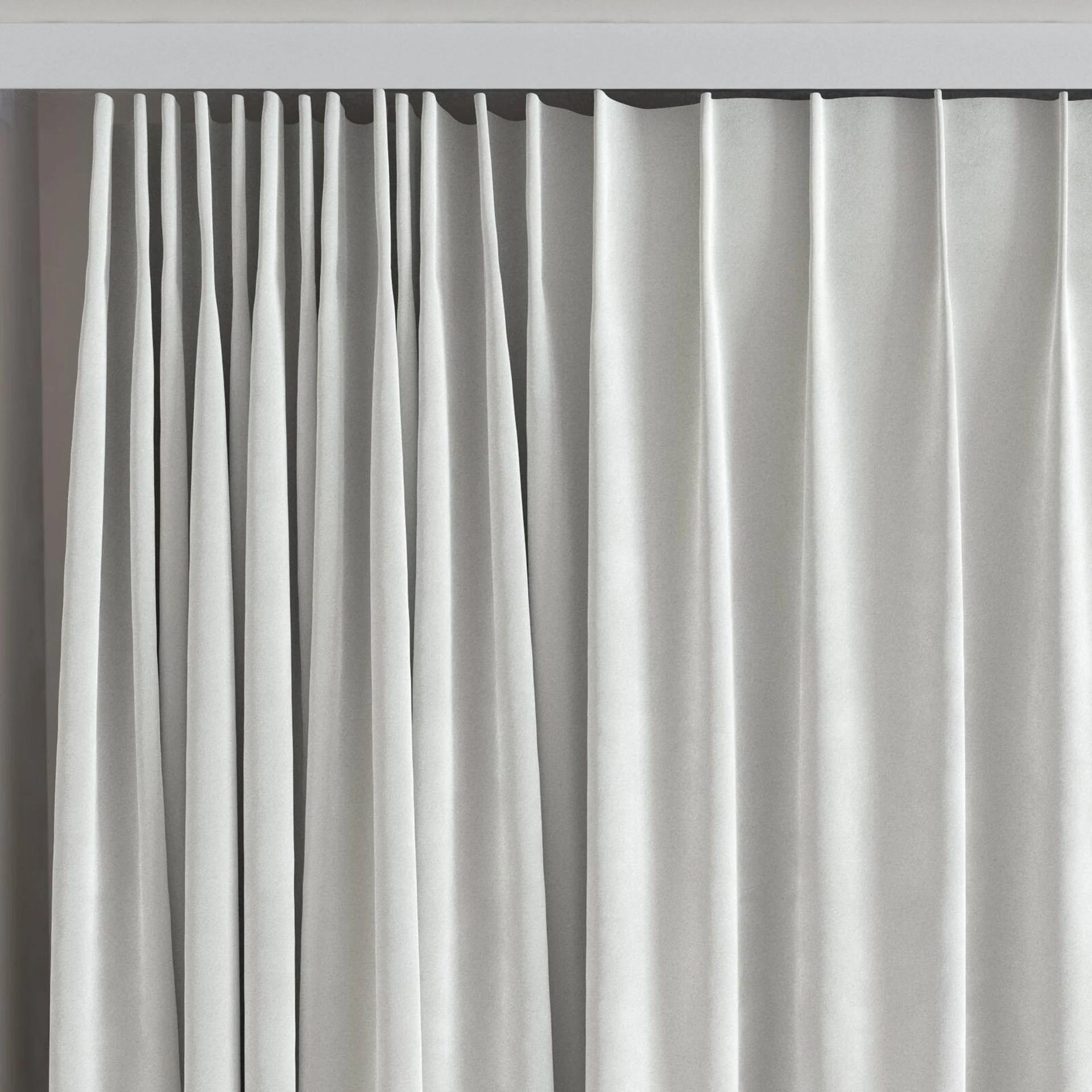 Top view of Verbier Pebble, on curtain rail