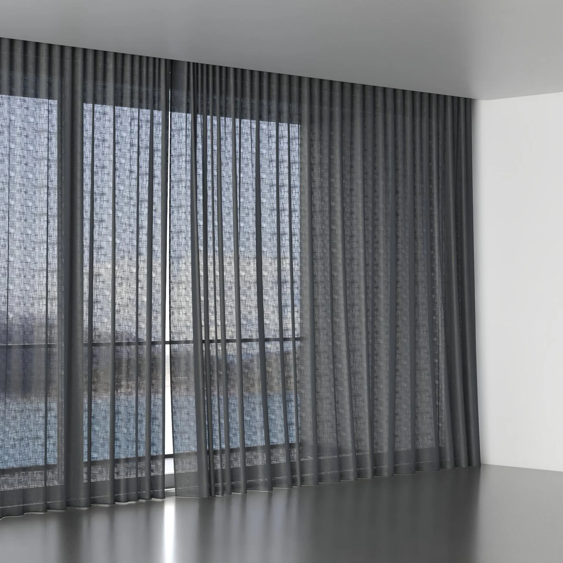 Full view of Charanga Raven, wave pleat