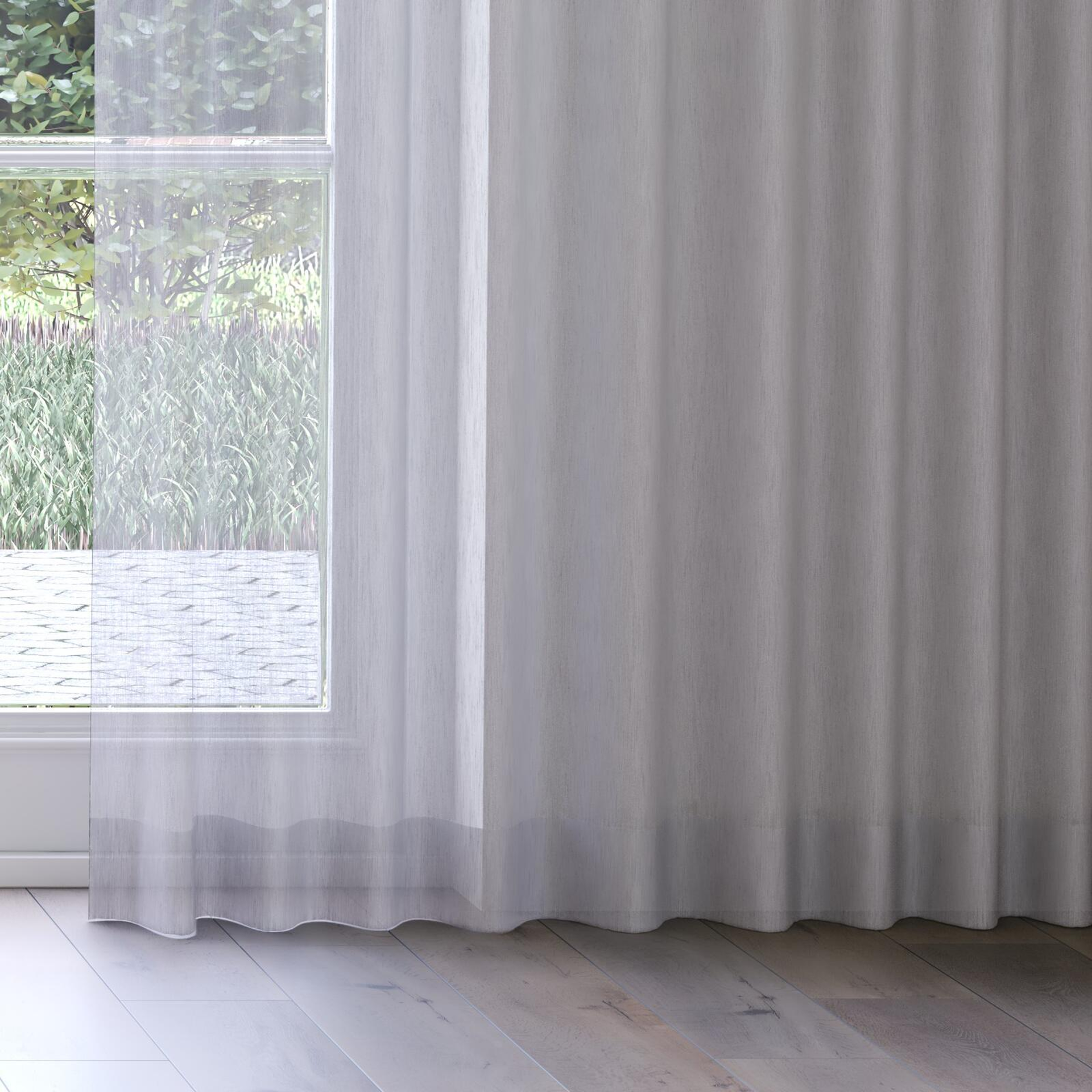 Bottom view of Stratus Slate, on curtain rail