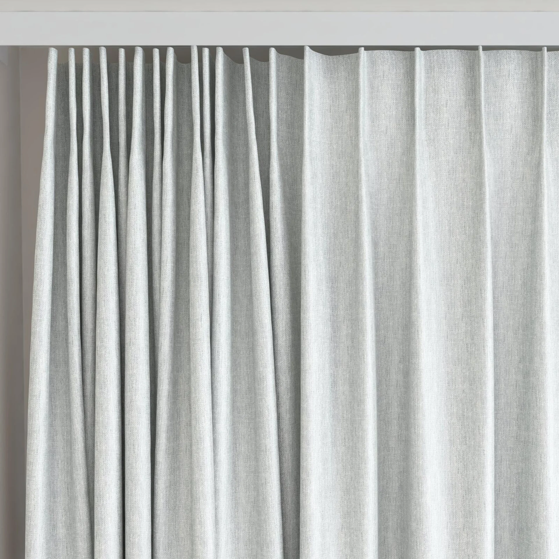 Top view of Ocean Sky, on curtain rail