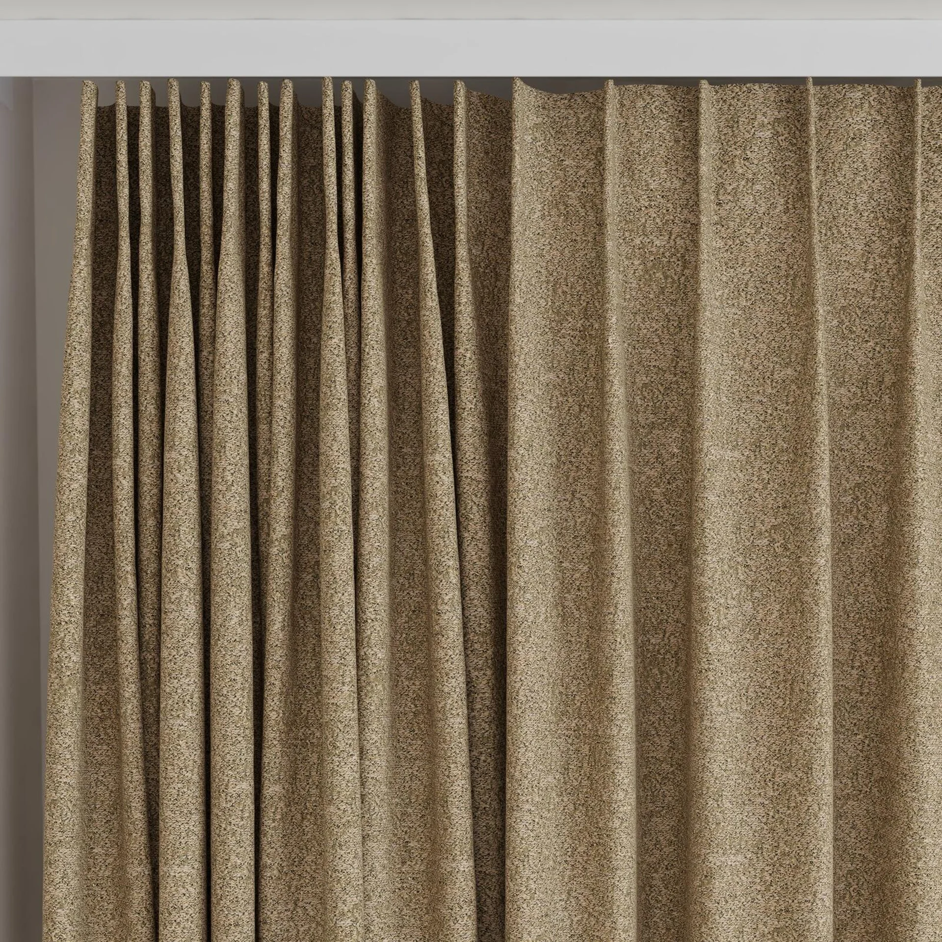 Top view of Metallique Gold, on curtain rail