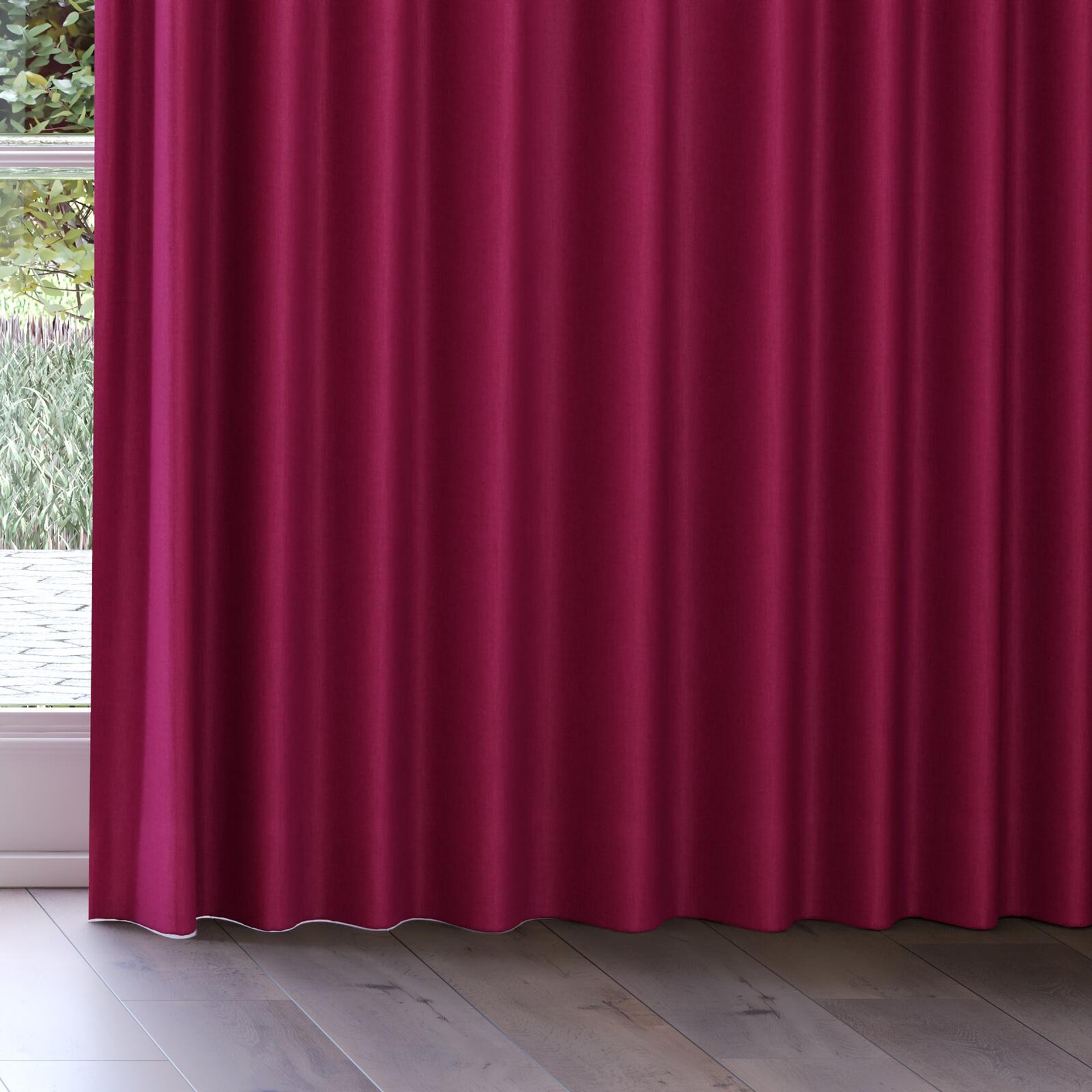 Bottom view of Cushy Peony, on curtain rail