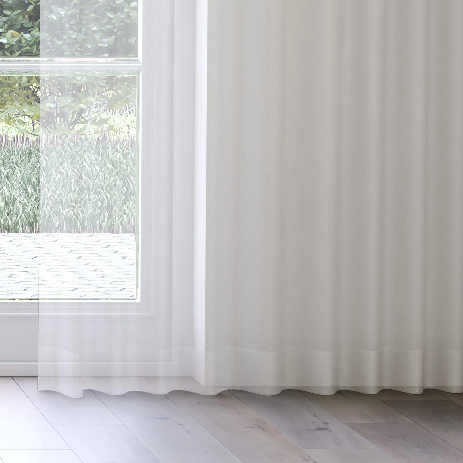 Bottom view of Audiance Shell, on curtain rail