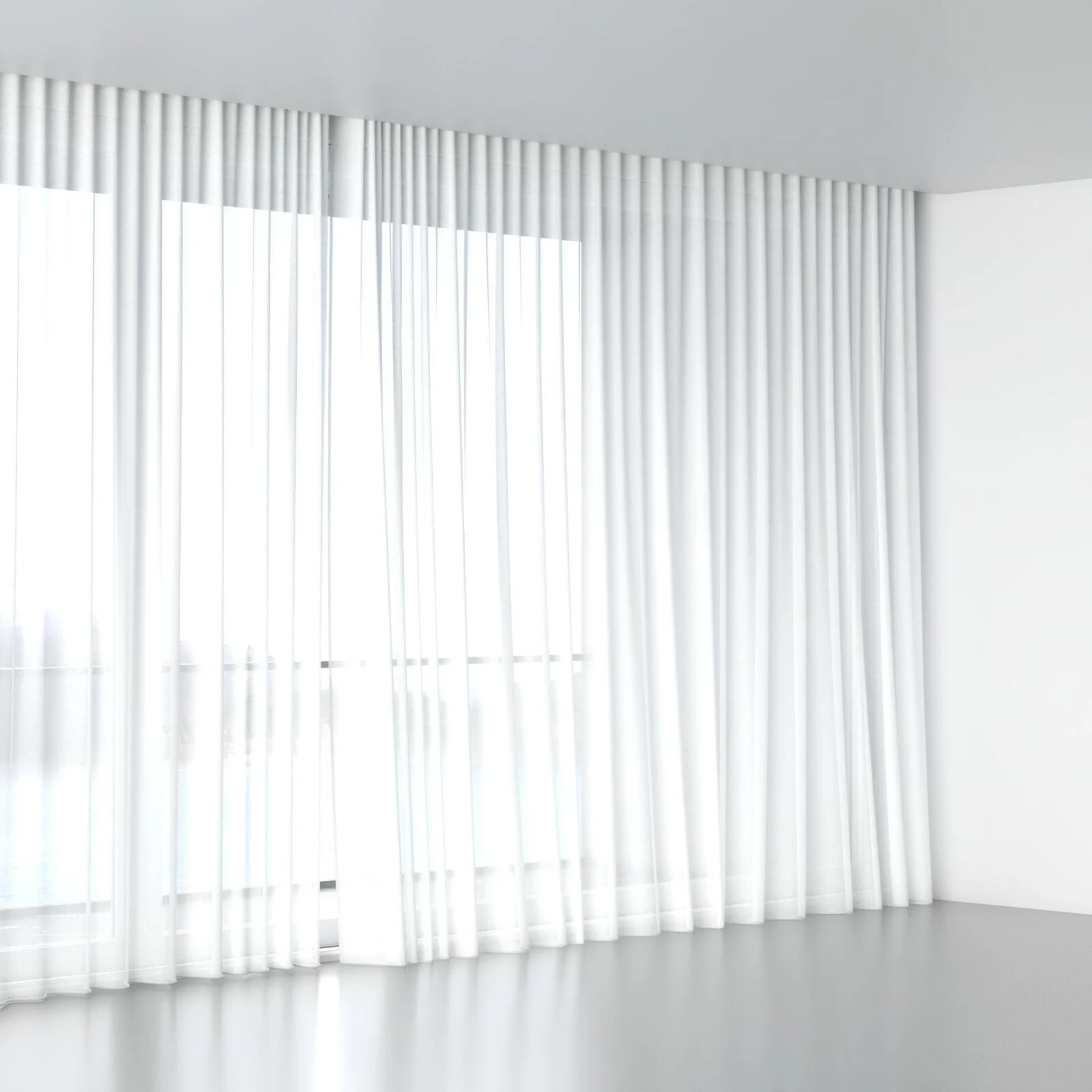 Full view of Pure Snow, wave pleat