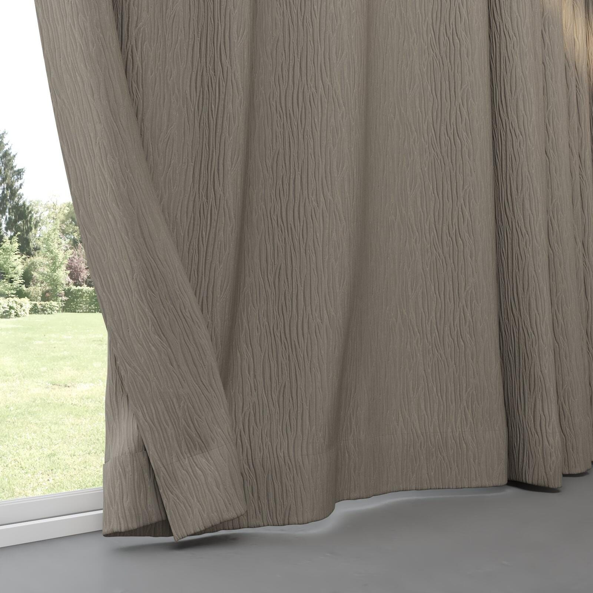 Bottom view of Sandrift Sepia, pinch pleat