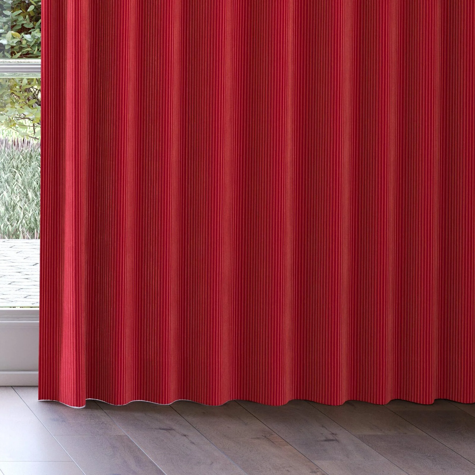Bottom view of Embrace Lipstick, on curtain rail