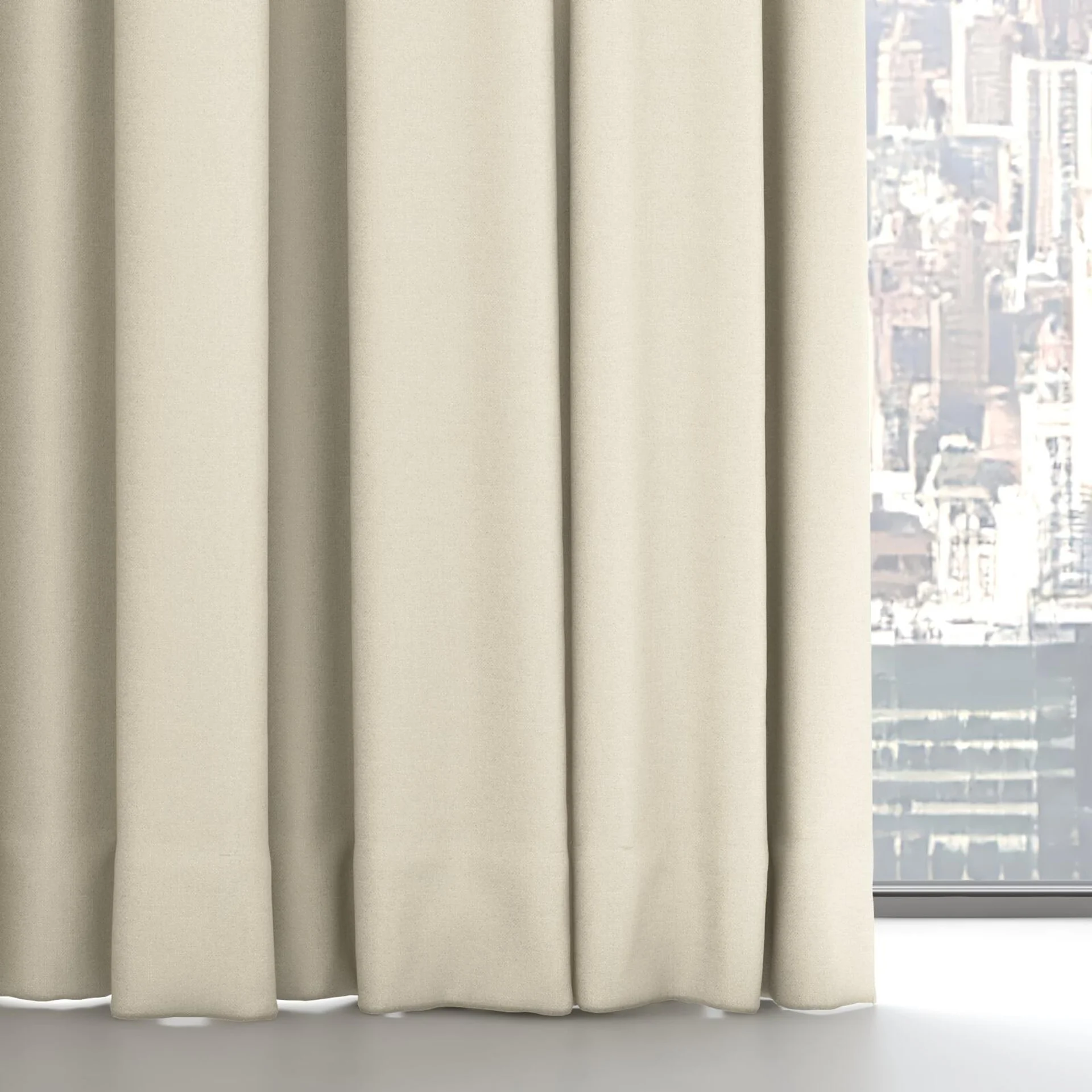 Bottom view of Excel Linen, on hidden rail