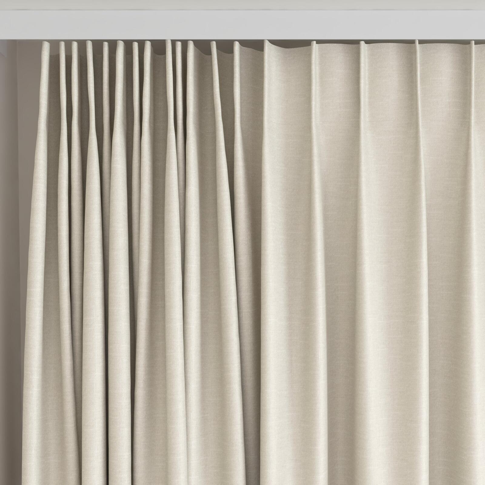 Top view of Atelier Parchment, on curtain rail