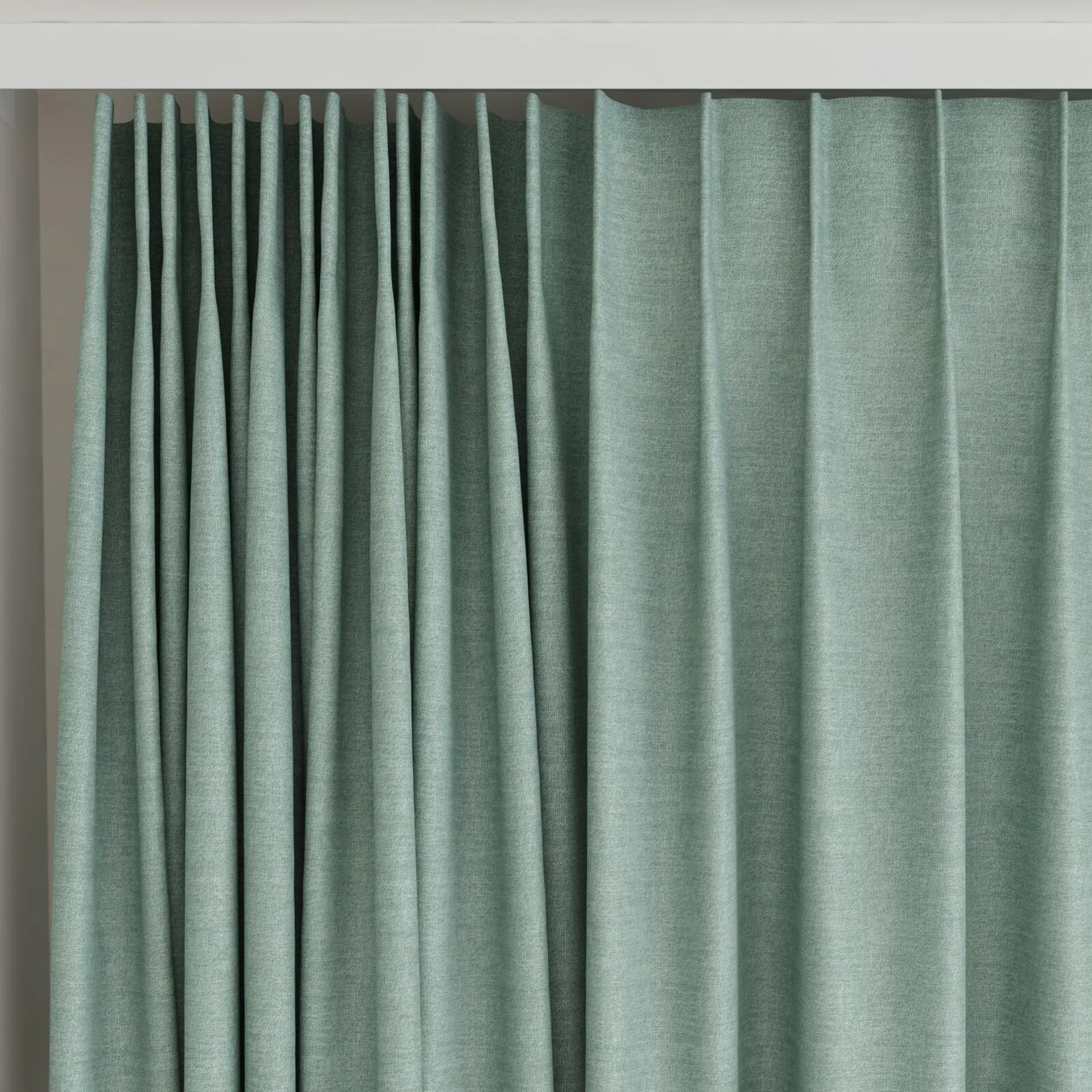 Top view of Casual Abyss, on curtain rail