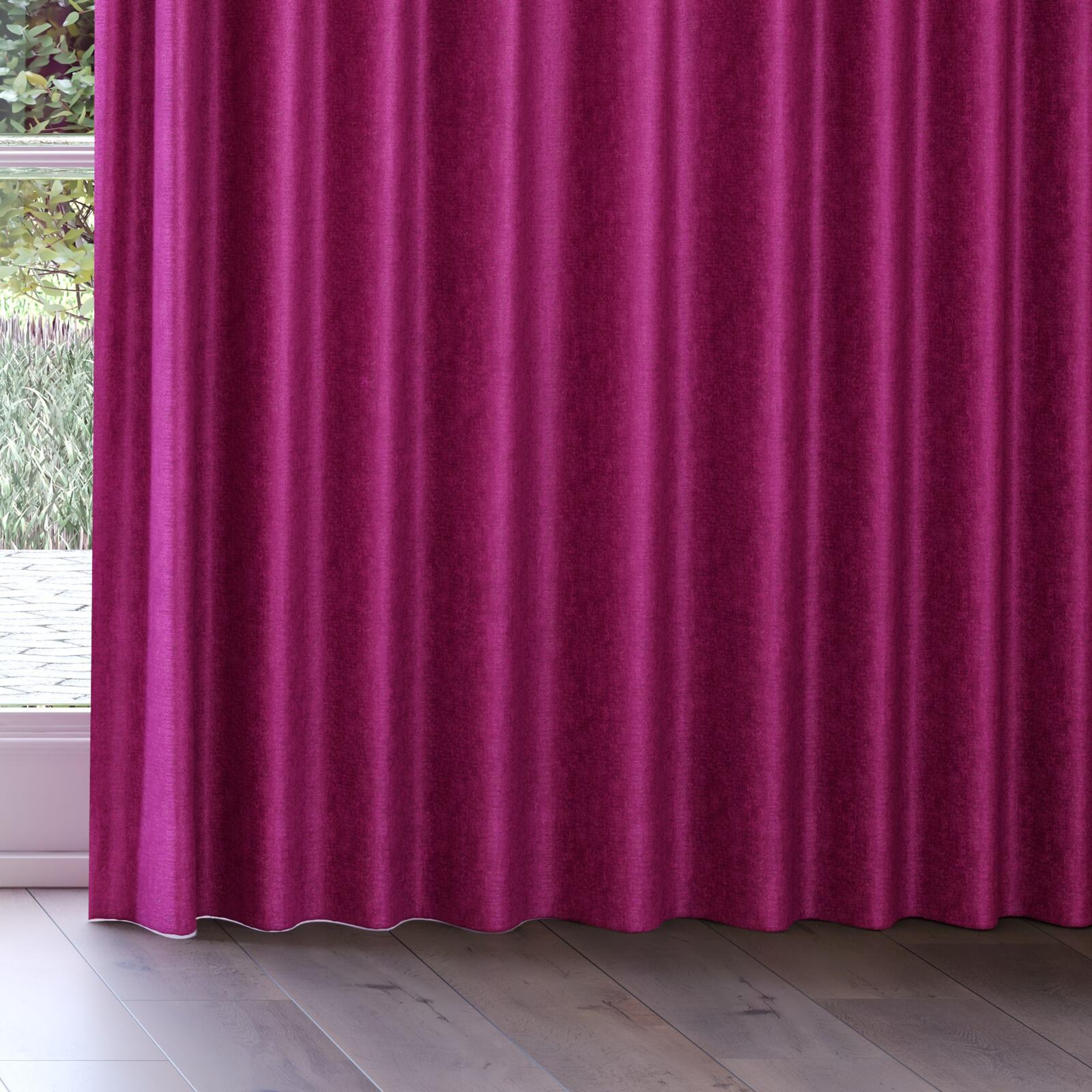 Bottom view of Hug Fuschia, on curtain rail