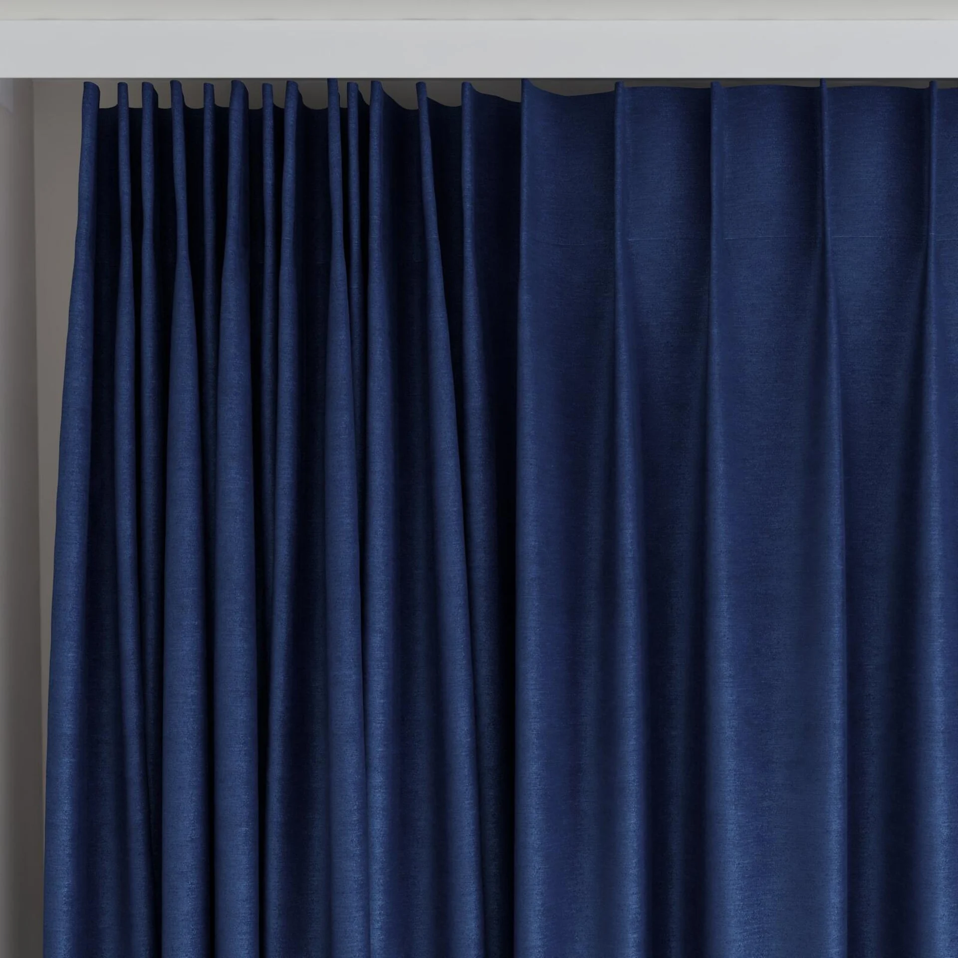 Top view of Baron Cobalt, on curtain rail