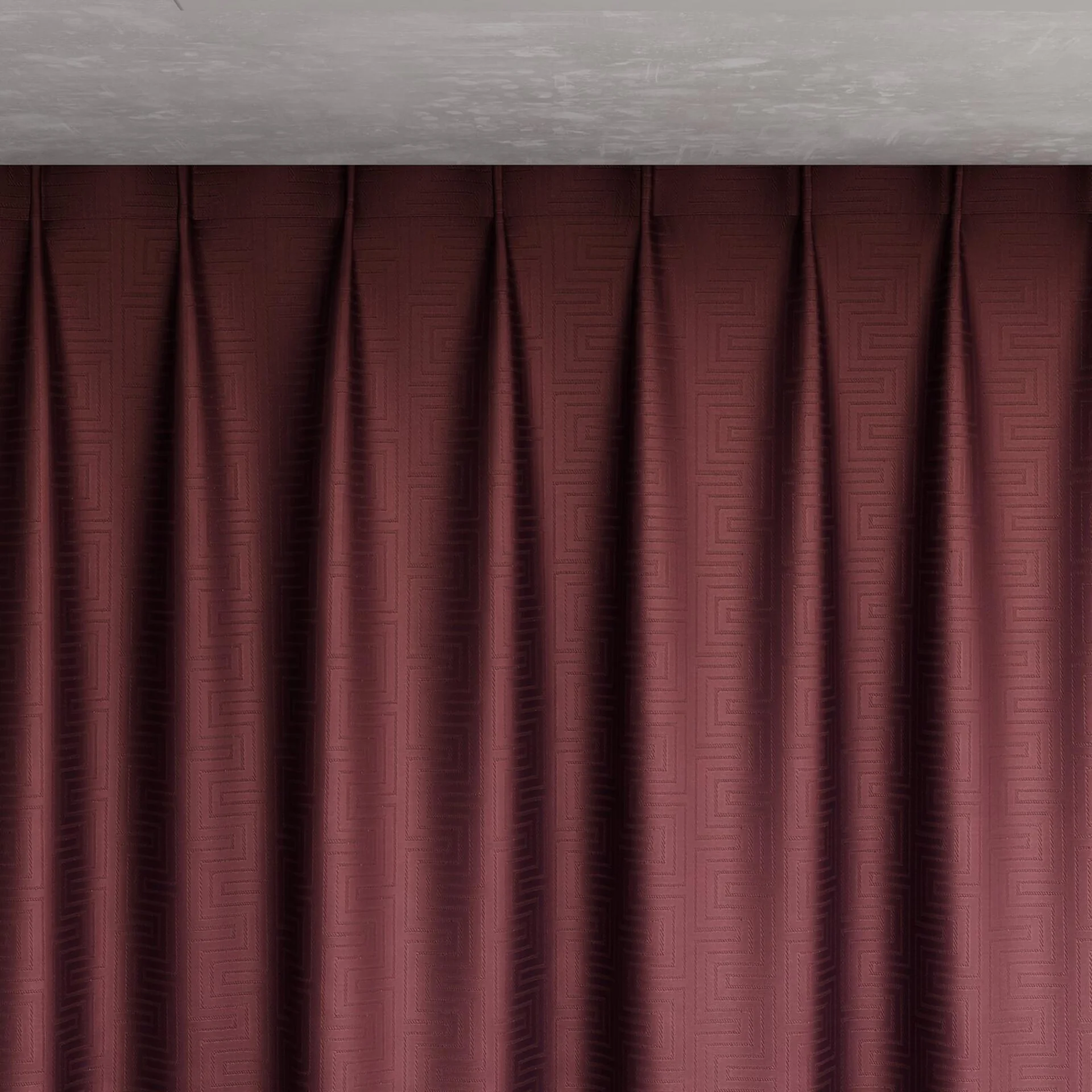 Top view of Remain Aubergine, pinch pleat