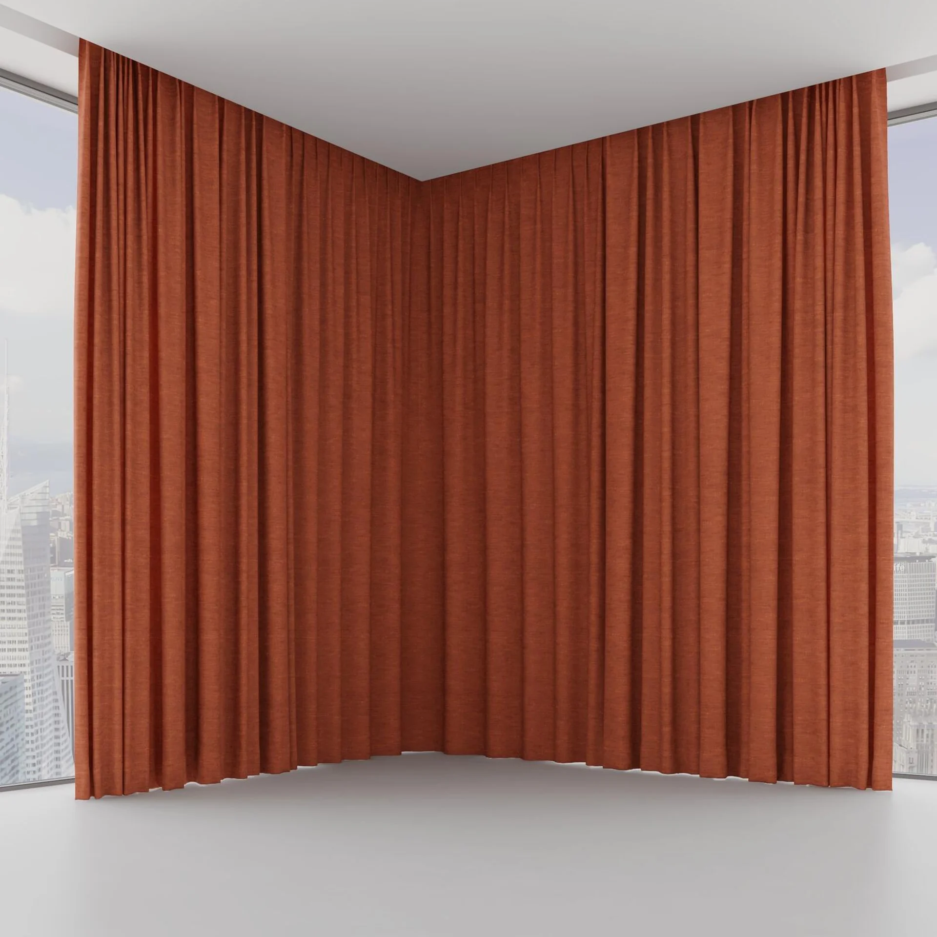 Front view of Venus Paprika, on hidden rail